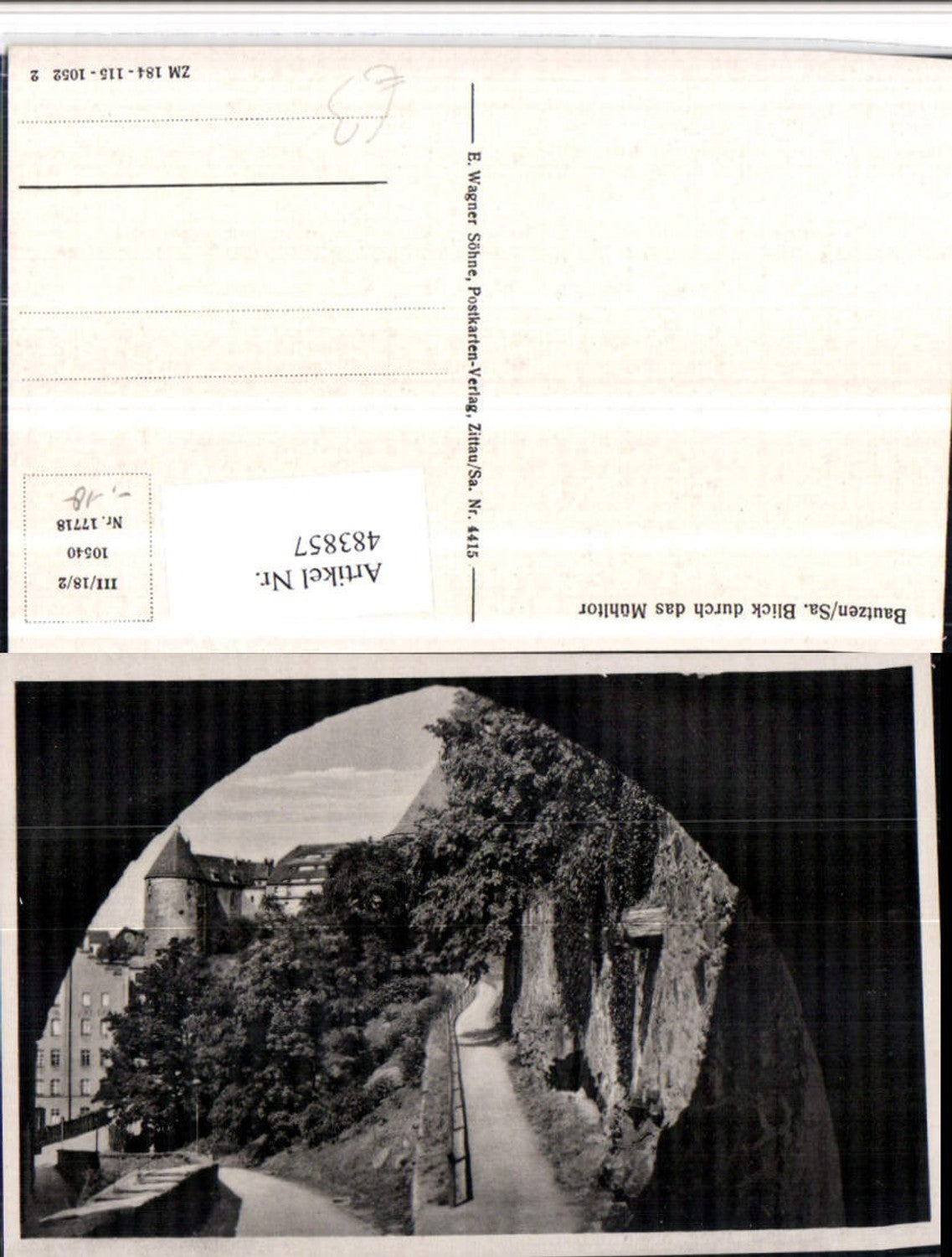 483857,Bautzen Blick durch das Mühltor Wegpartie