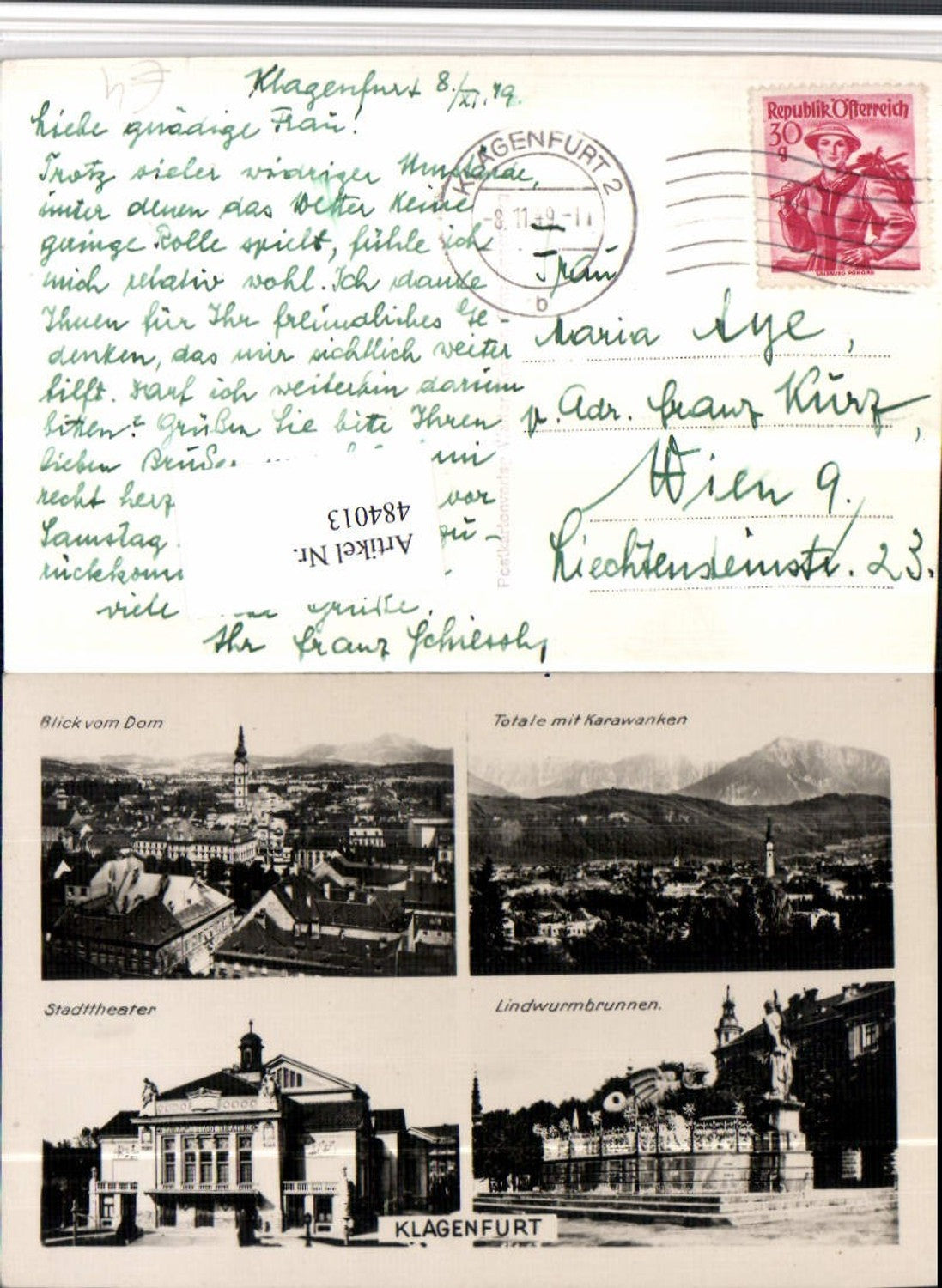 484013,Klagenfurt am Wörthersee Totale Lindwurm Theater Mehrbildkarte
