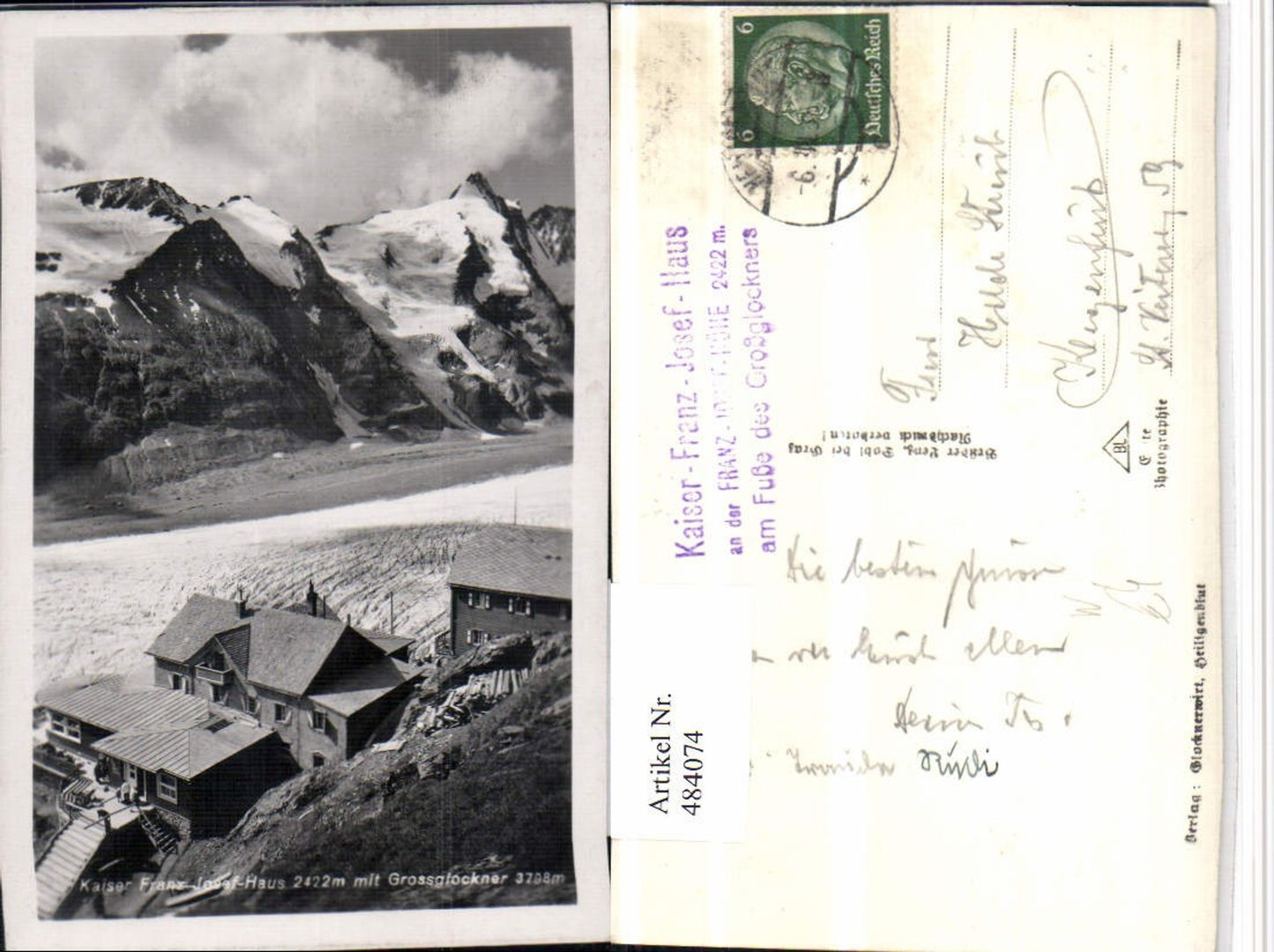 484074,Franz-Josefs-Haus b. Heiligenblut m. Großglockner Bergkulisse