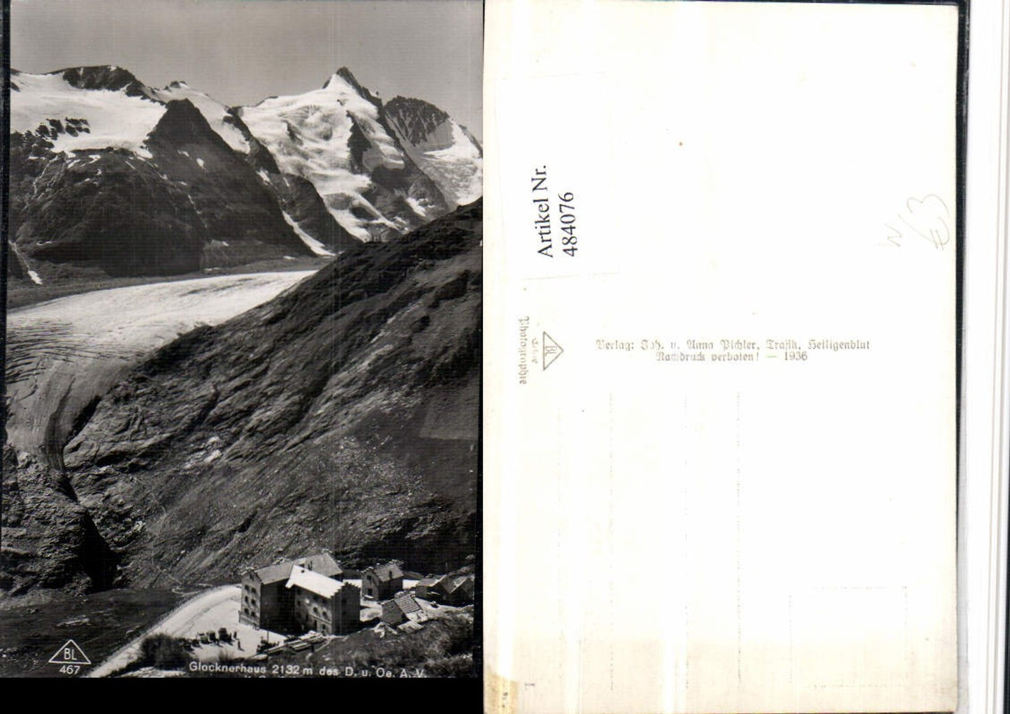 484076,Glocknerhaus Berghütte b. Heiligenblut m. Großglockner Bergkulisse