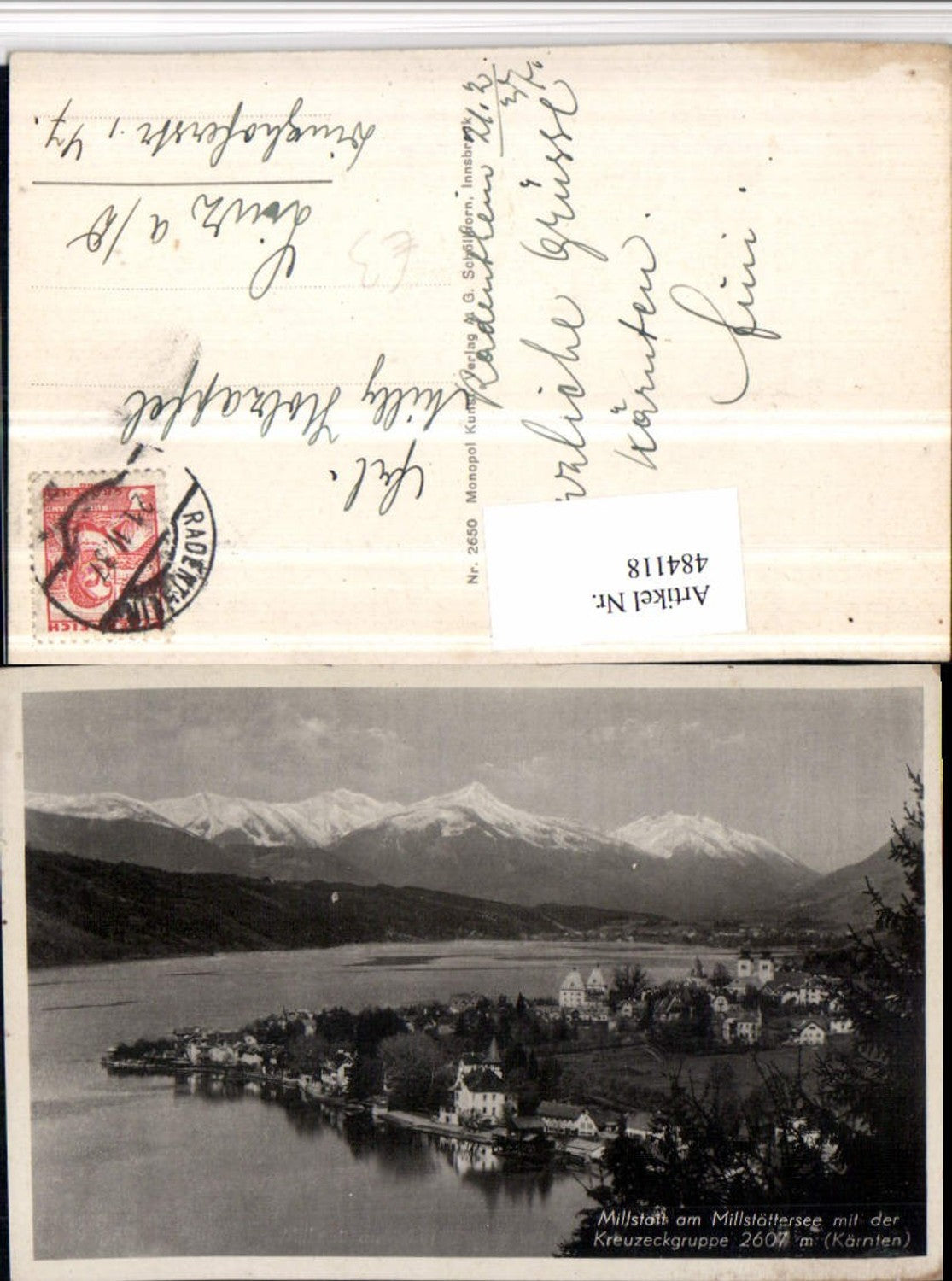 484118,Millstatt am Millstättersee Totale m. Kreuzeck Bergkulisse