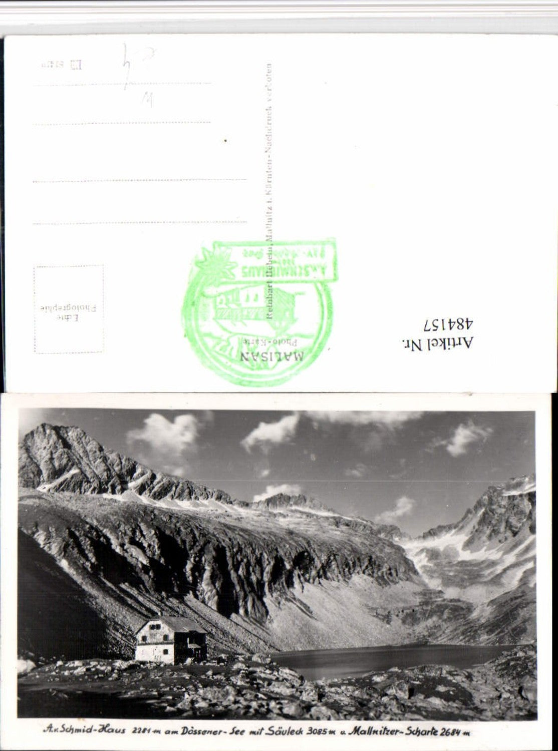 484157,Schmid-Haus Berghütte b. Mallnitz m. Dössener-See Bergkulisse