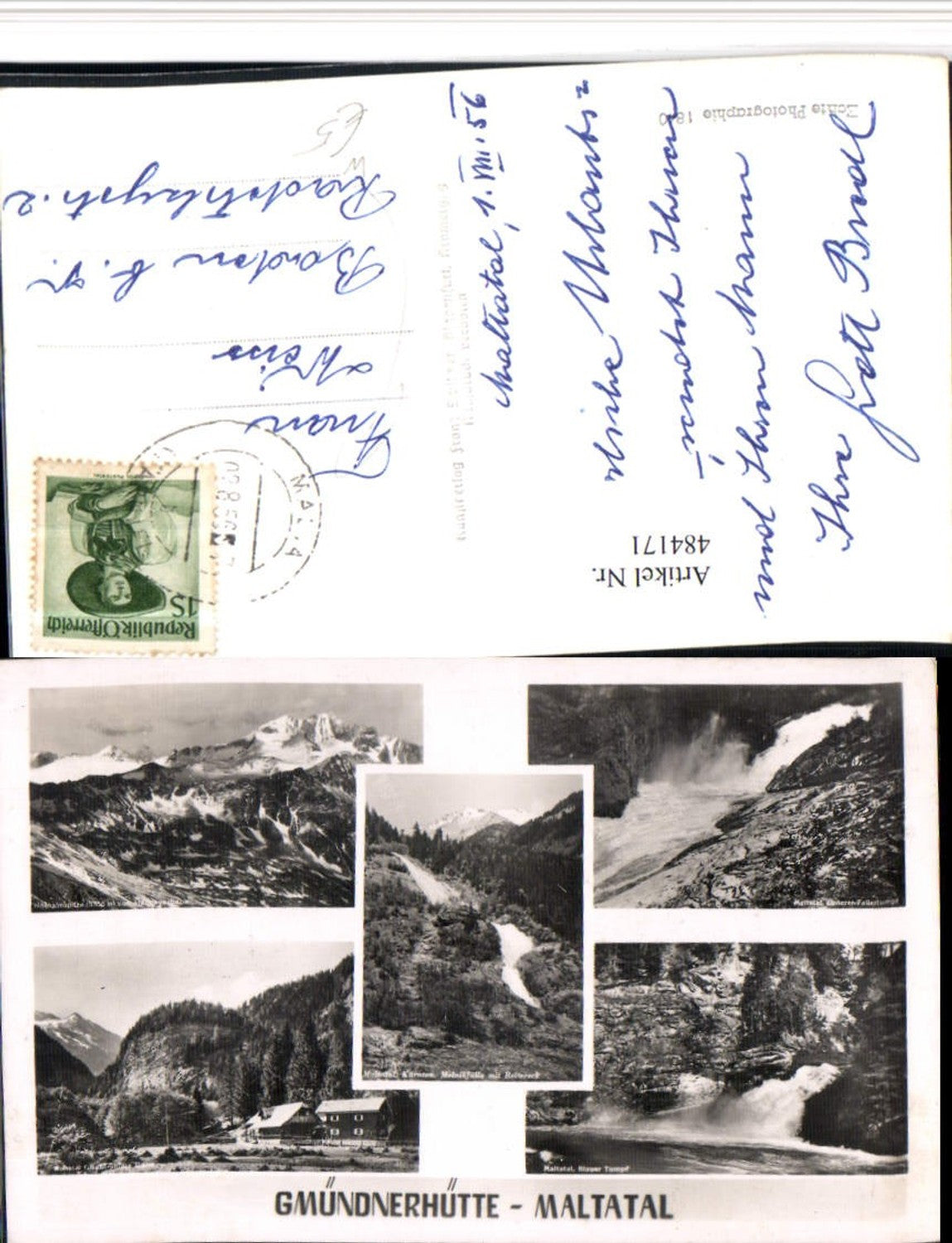 484171,Gmündnerhütte Berghütte b. Malta Wasserfall Mehrbildkarte