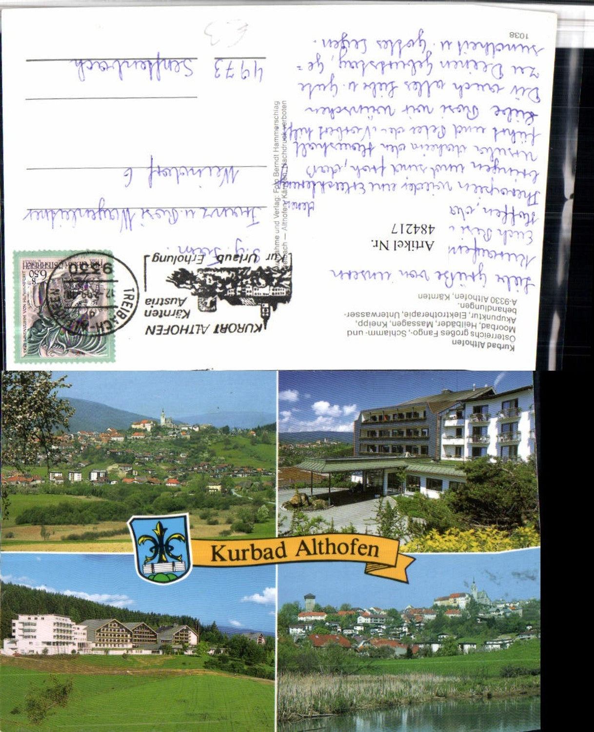 484217,Althofen Totale Kurhaus Mehrbildkarte