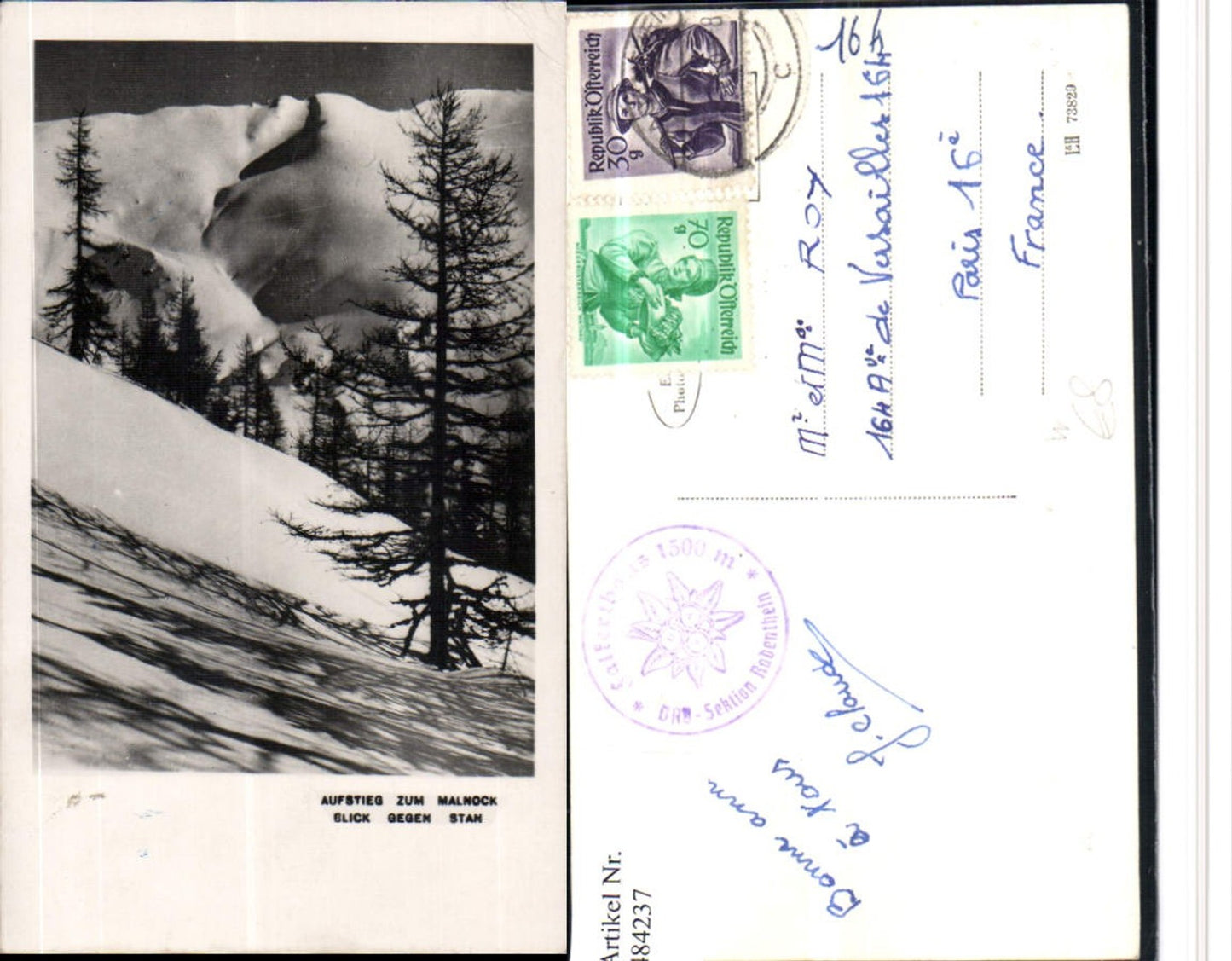 484237,Aufstieg zum Malnock b. Friesach geg. Stam Winterbild