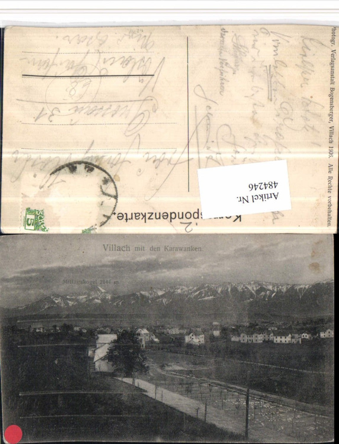 484246,Villach Teilansicht m. Karawanken Bergkulisse
