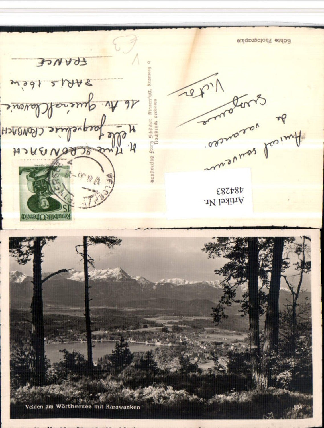 484283,Velden am Wörthersee Totale Bergkulisse pub F. Schilcher 184