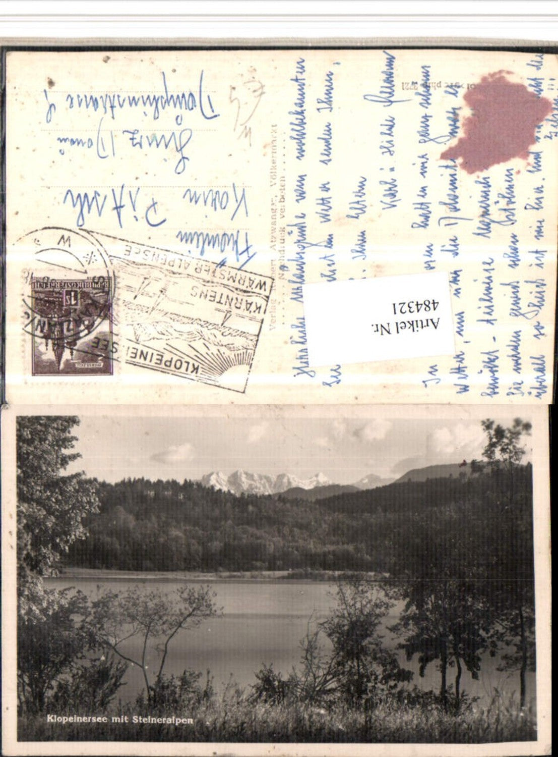 484321,Klopeinersee See b. St. Kanzian m. Steineralpen Bergkulisse