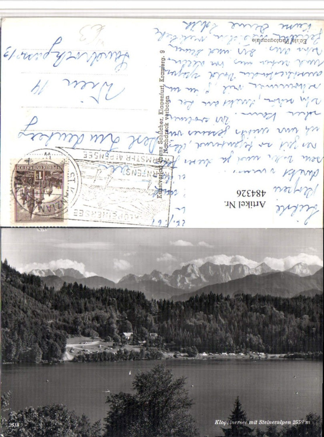 484326,Klopeinersee See b. St. Kanzian m. Steineralpen Bergkulisse