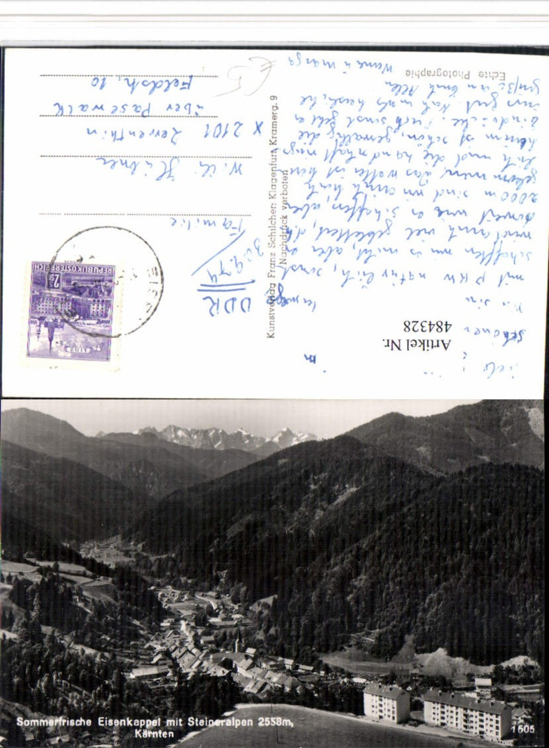 484328,Eisenkappel Totale m. Steineralpen Bergkulisse