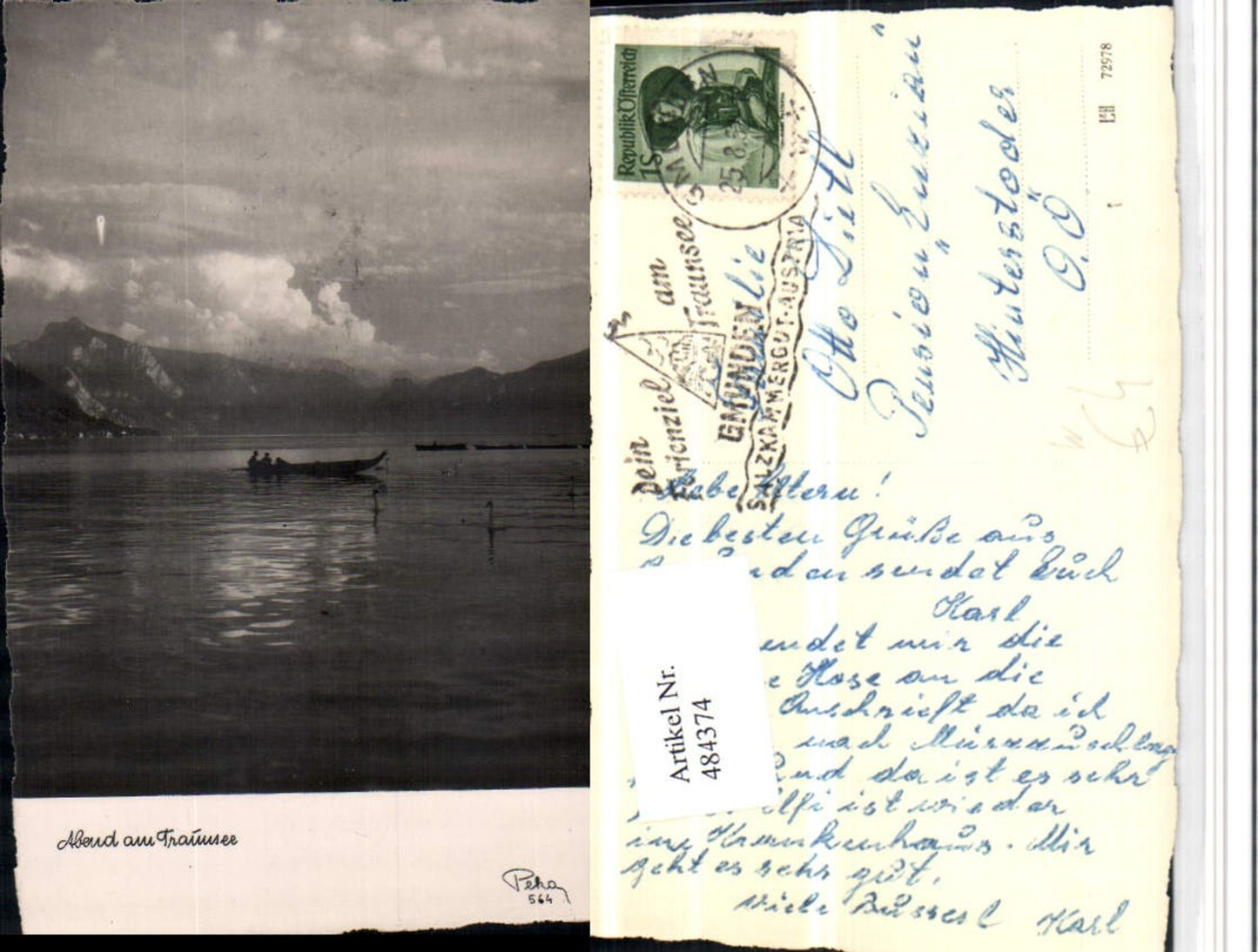 484374,Abend am Traunsee See b. Gmunden Zille Bergkulisse