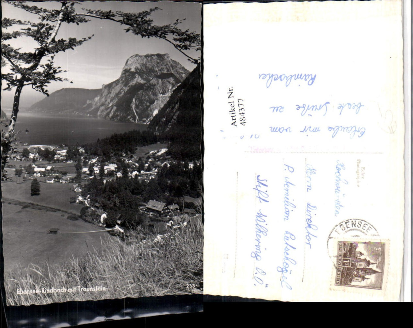 484377,Ebensee Rindbach Totale m. Traunstein Bergkulisse
