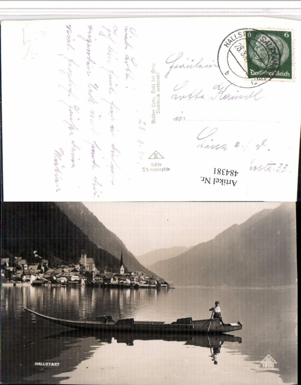 484381,Hallstatt Teilansicht Zille Boot