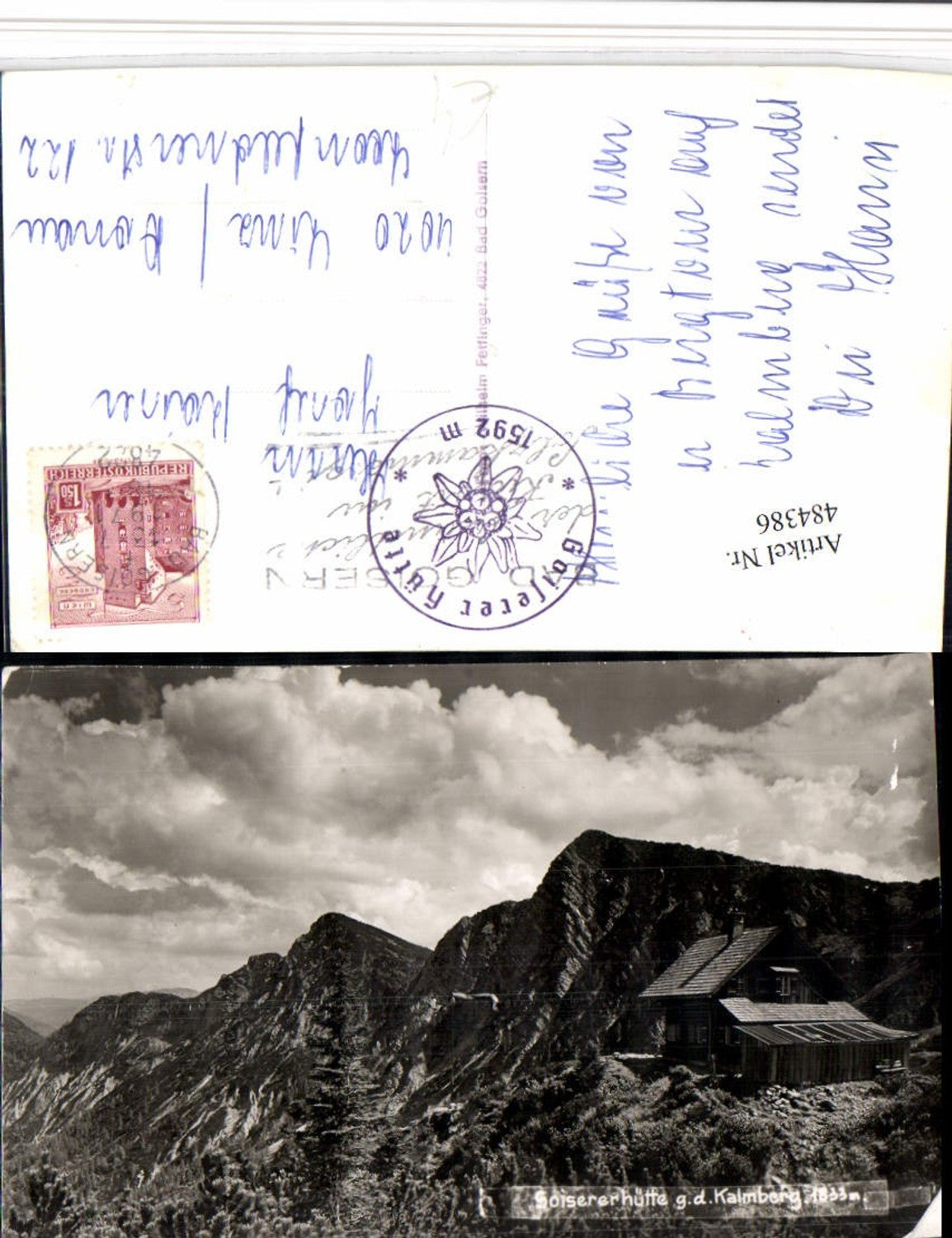 484386,Goisererhütte Berghütte b. Goisern geg. Kalmberg Bergkulisse