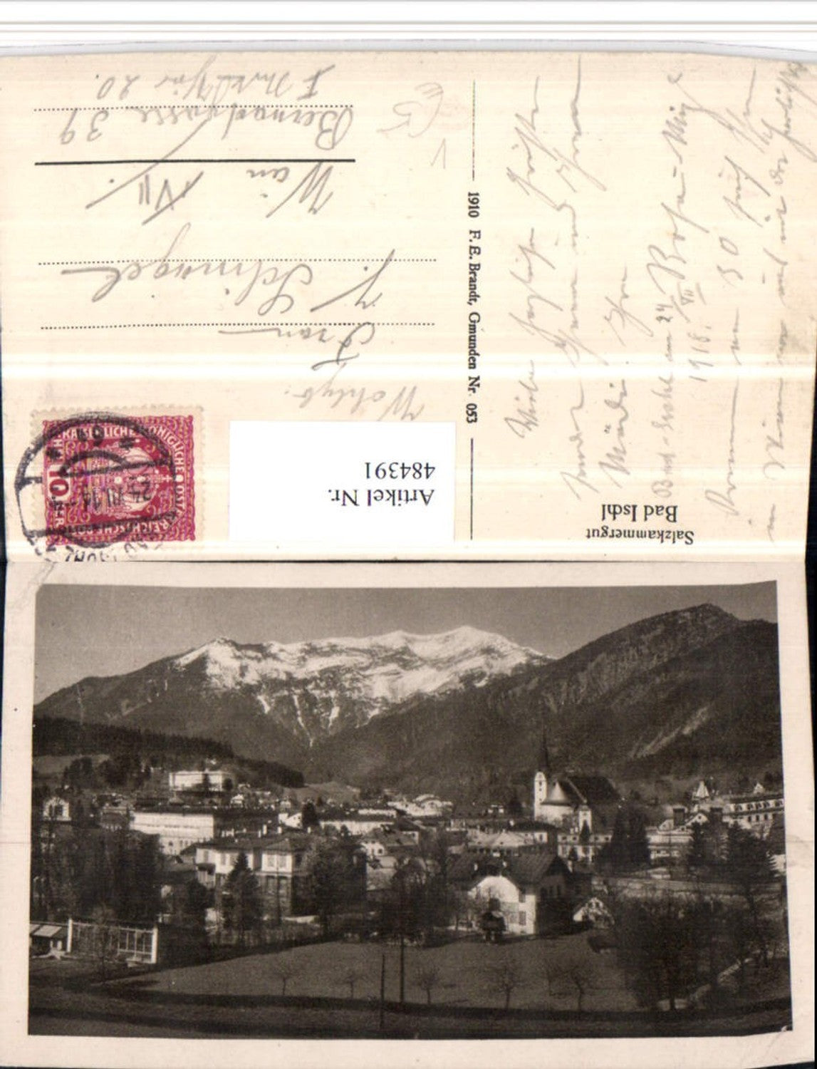 484391,Bad Ischl Totale Bergkulisse pub F.E. Brandt 053