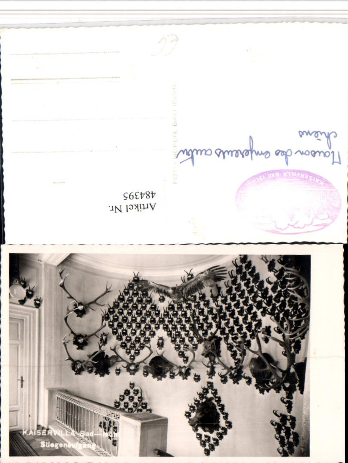 484395,Bad Ischl Kaiservilla Stiegenaufgang Trophäen
