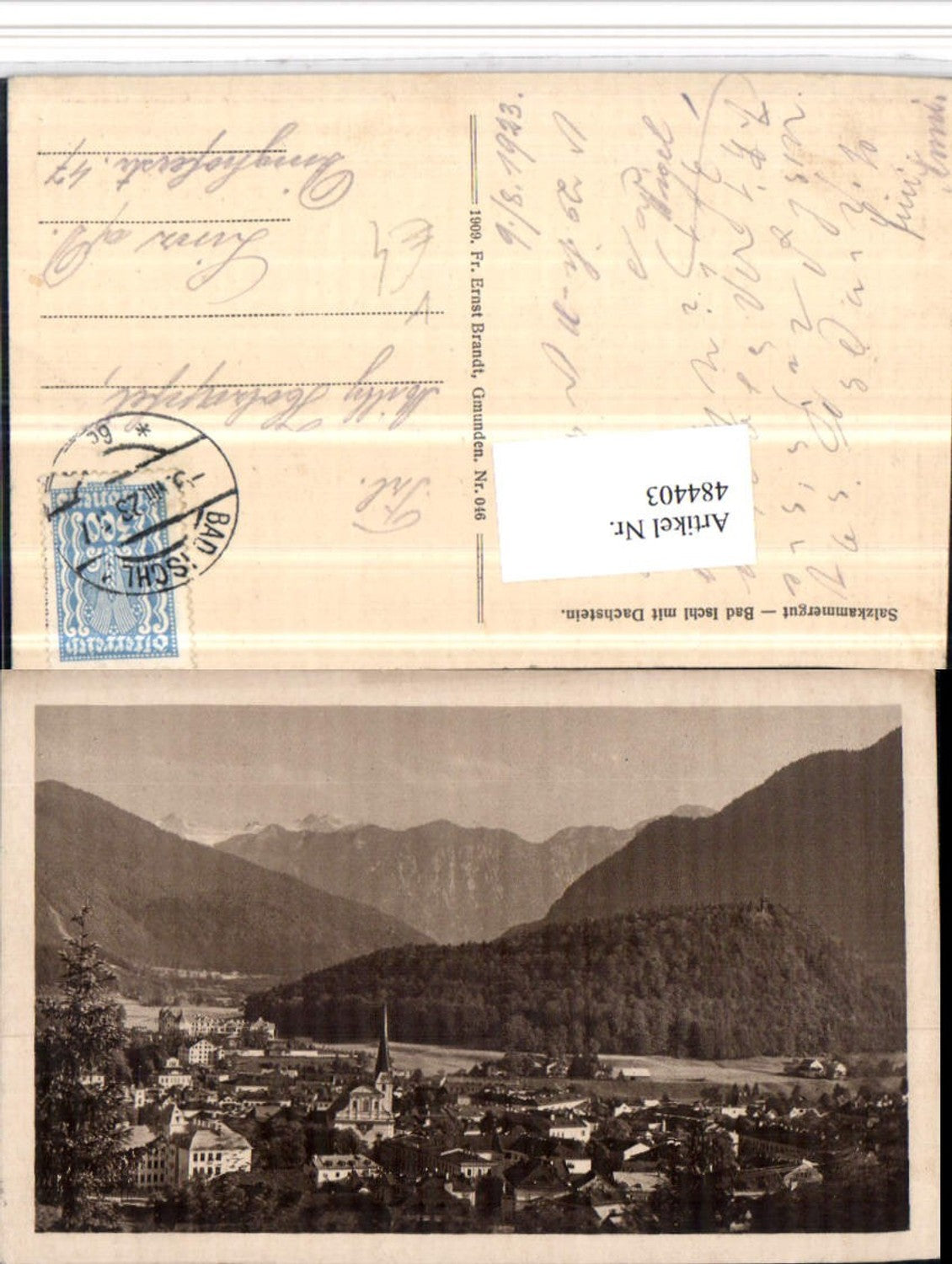 484403,Bad Ischl Totale m. Dachstein Bergkulisse pub F.E. Brandt 046
