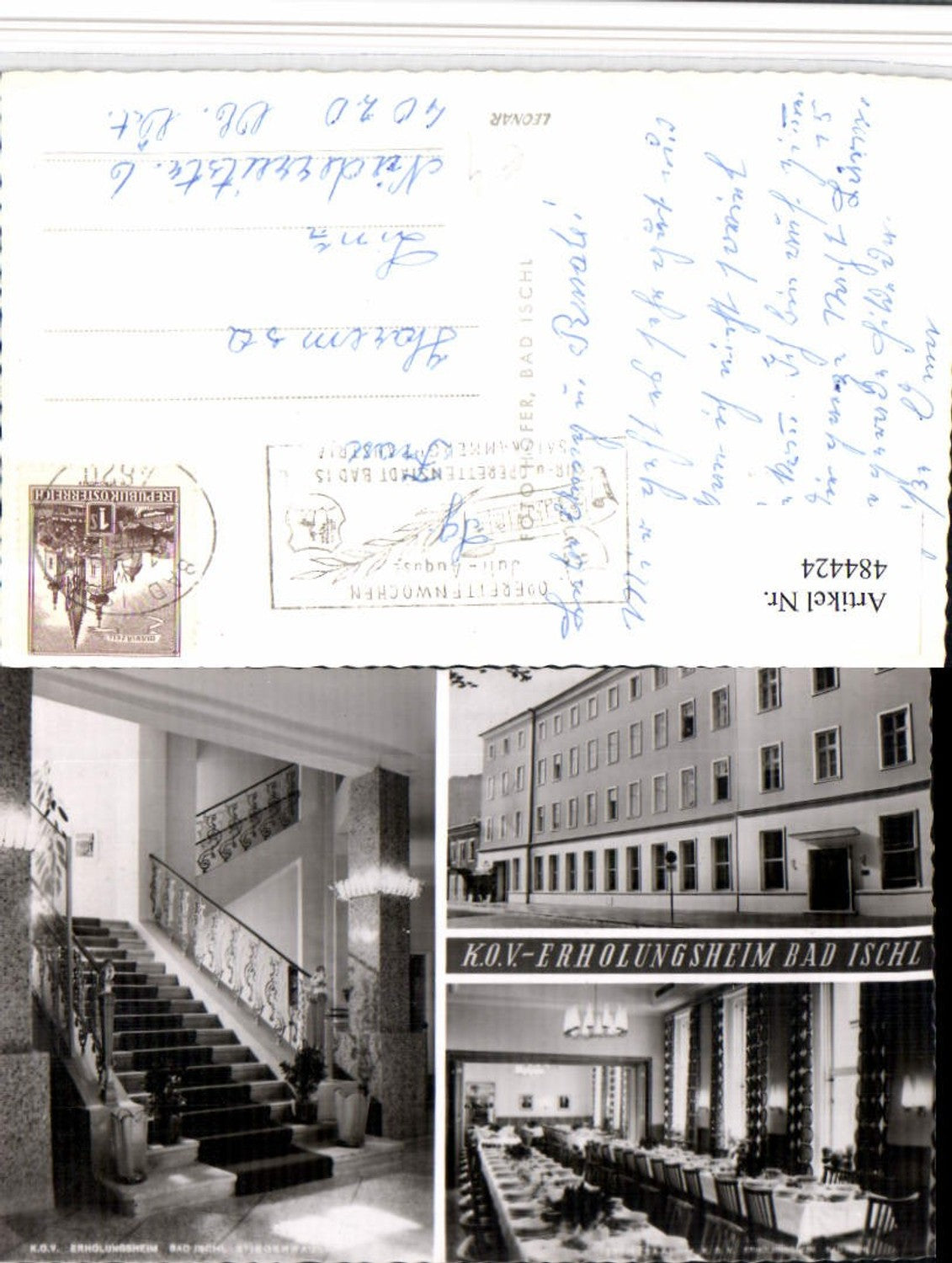 484424,Bad Ischl Erholungsheim Stiegenaufgang Mehrbildkarte