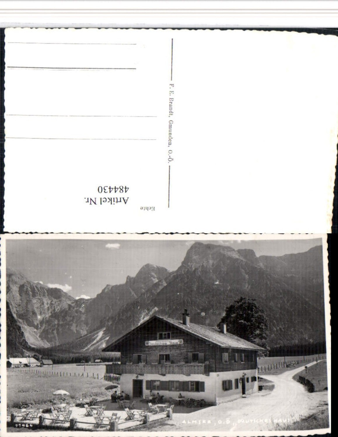 484430,Almsee b. Grünau Gasthof Deutsches Haus Bergkulisse pub Brandt 11464