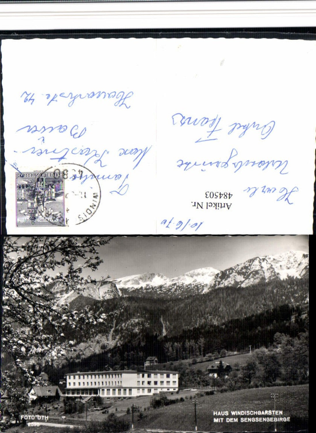 484503,Windischgarsten Haus m. Sengsengebirge Bergkulisse pub Foto Oth 2595