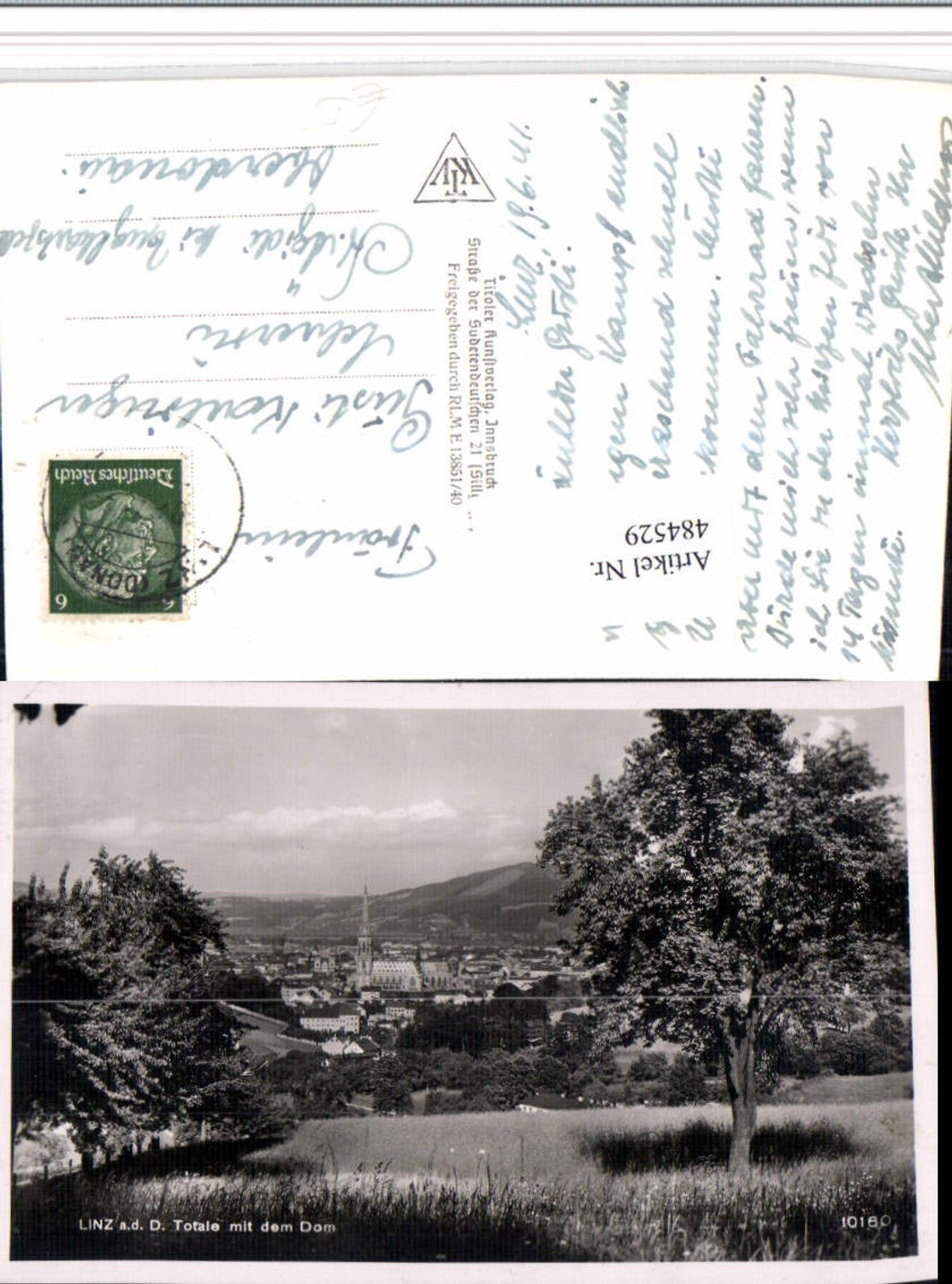 484529,Linz an d. Donau Teilansicht m. Dom Kirche