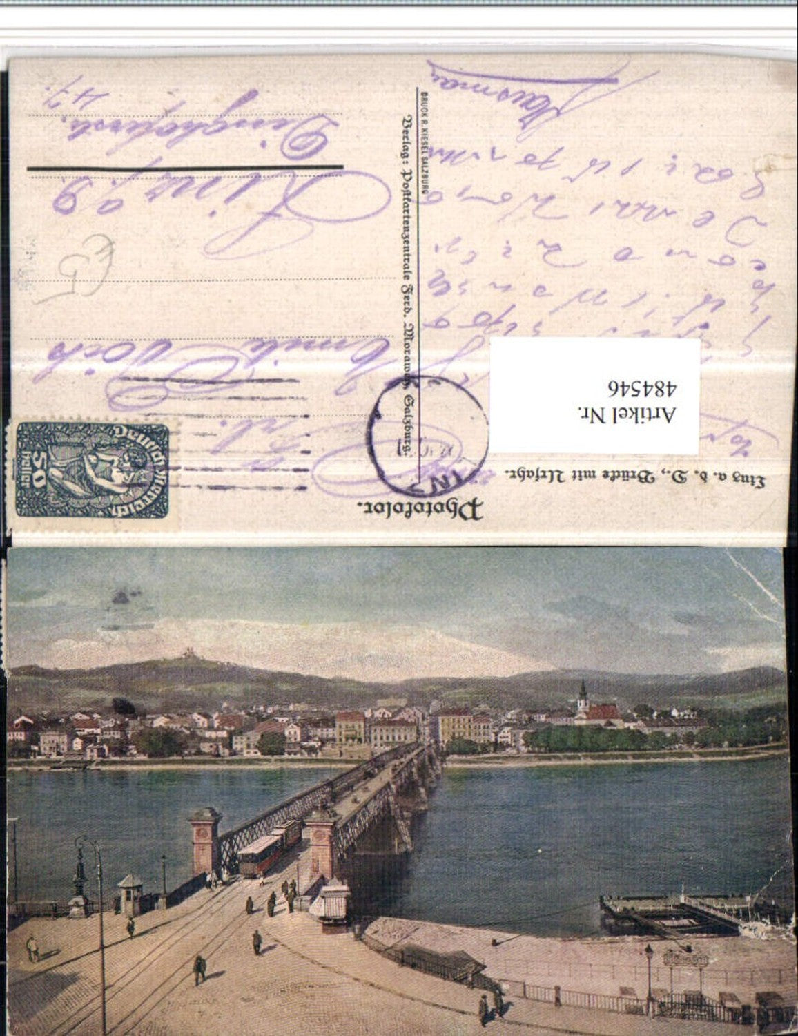 484546,Linz an d. Donau Urfahr Totale Brücke