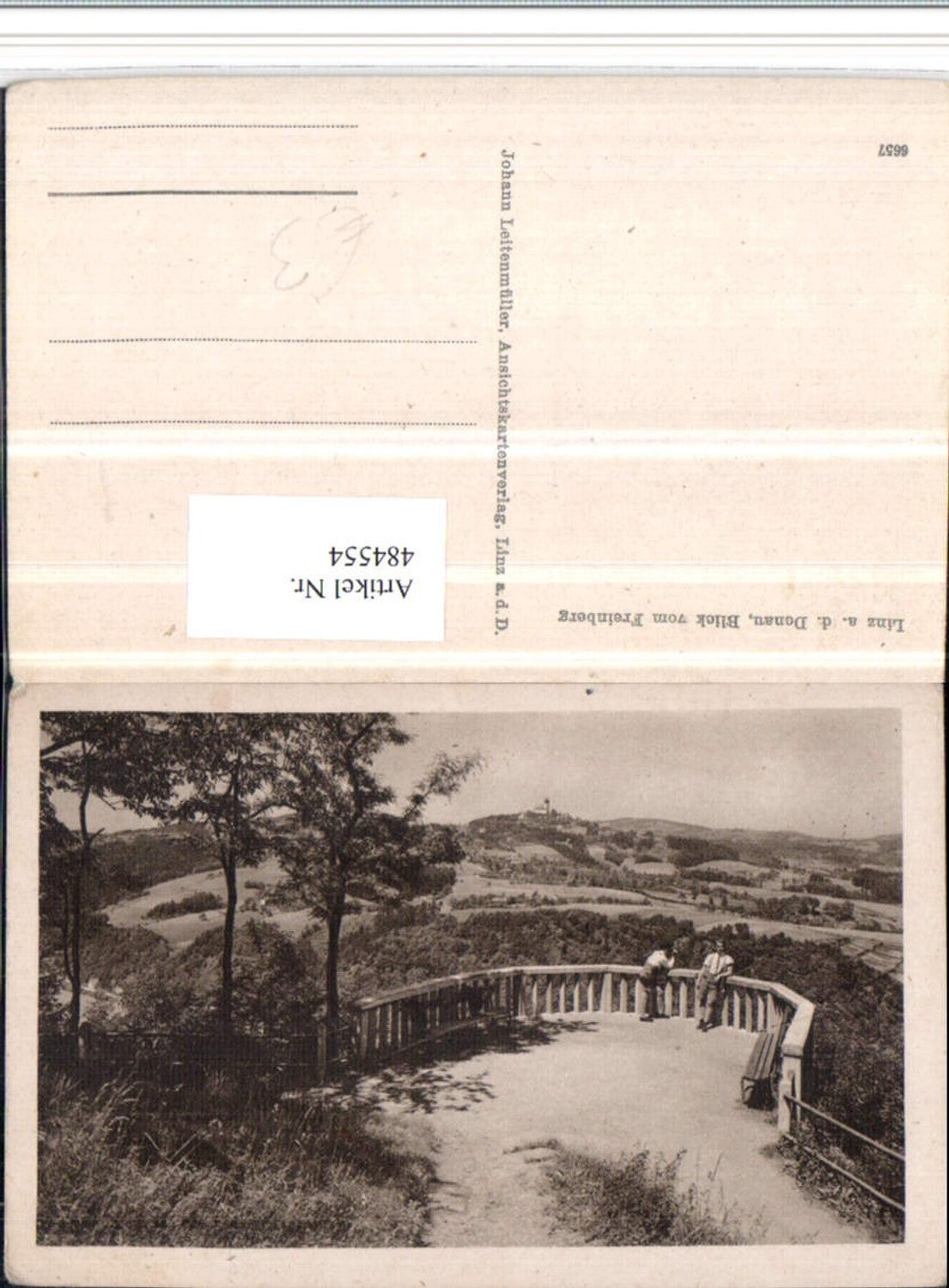 484554,Linz an d. Donau Blick vom Freinberg zum Pöstlingberg