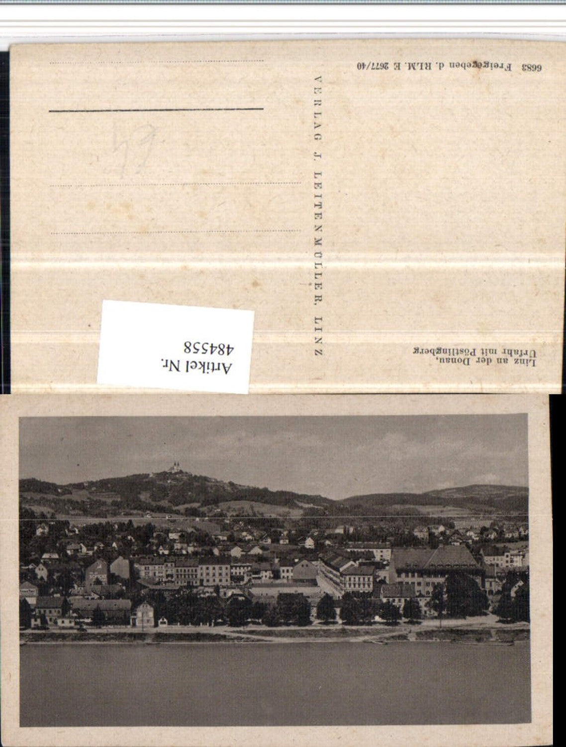 484558,Linz an d. Donau Urfahr Teilansicht m. Pöstlingberg