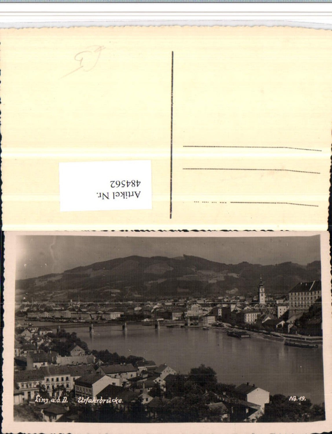 484562,Linz an d. Donau Teilansicht Urfahrbrücke Brücke