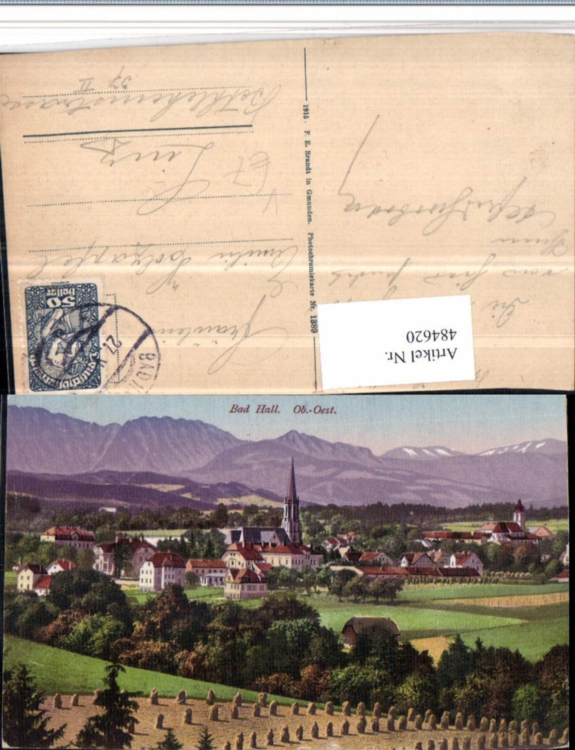 484620,Bad Hall Totale Bergkulisse pub F.E. Brandt 1389