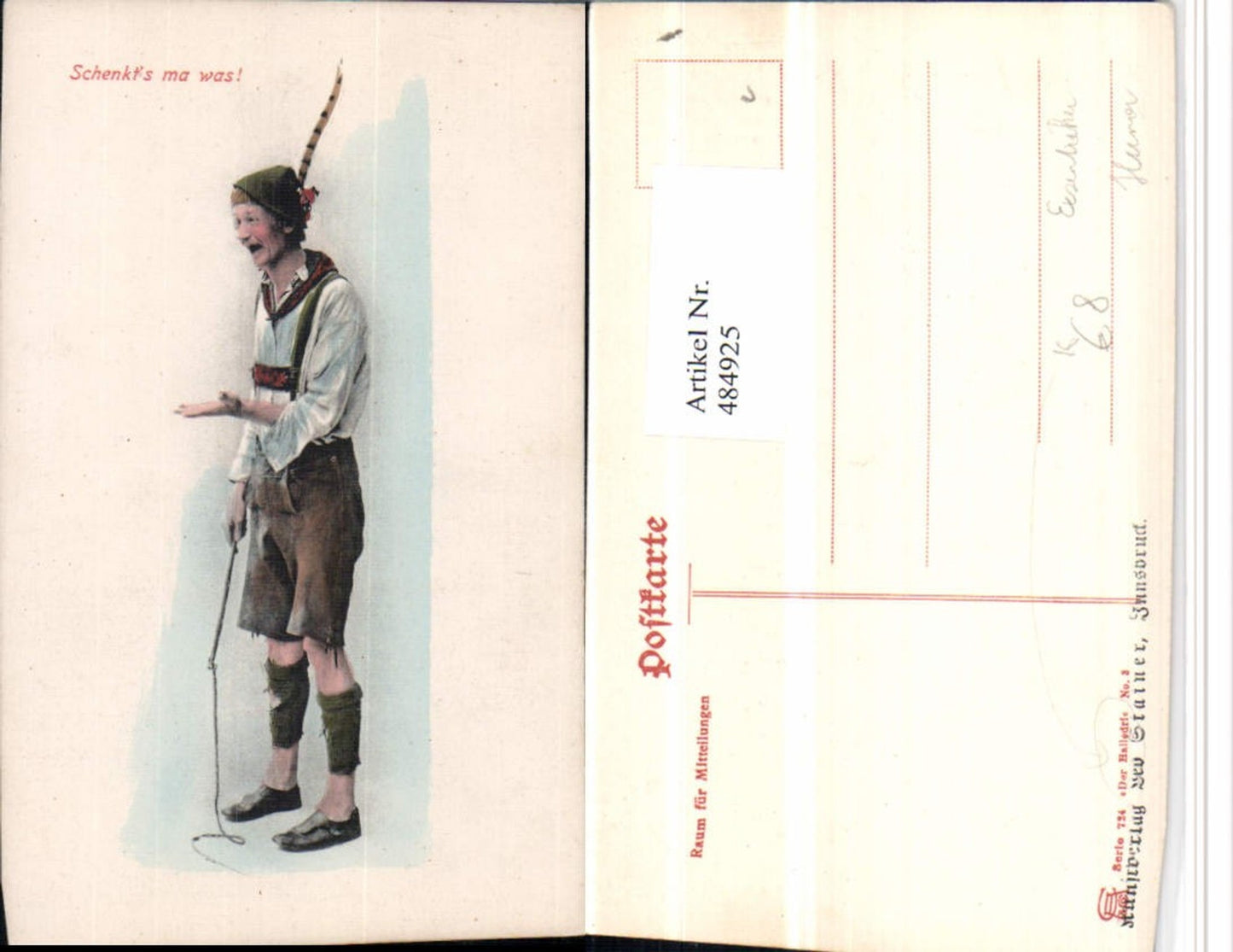 484925,Künstler AK Scherz Humor Hallodri Exzentriker Mann Tracht