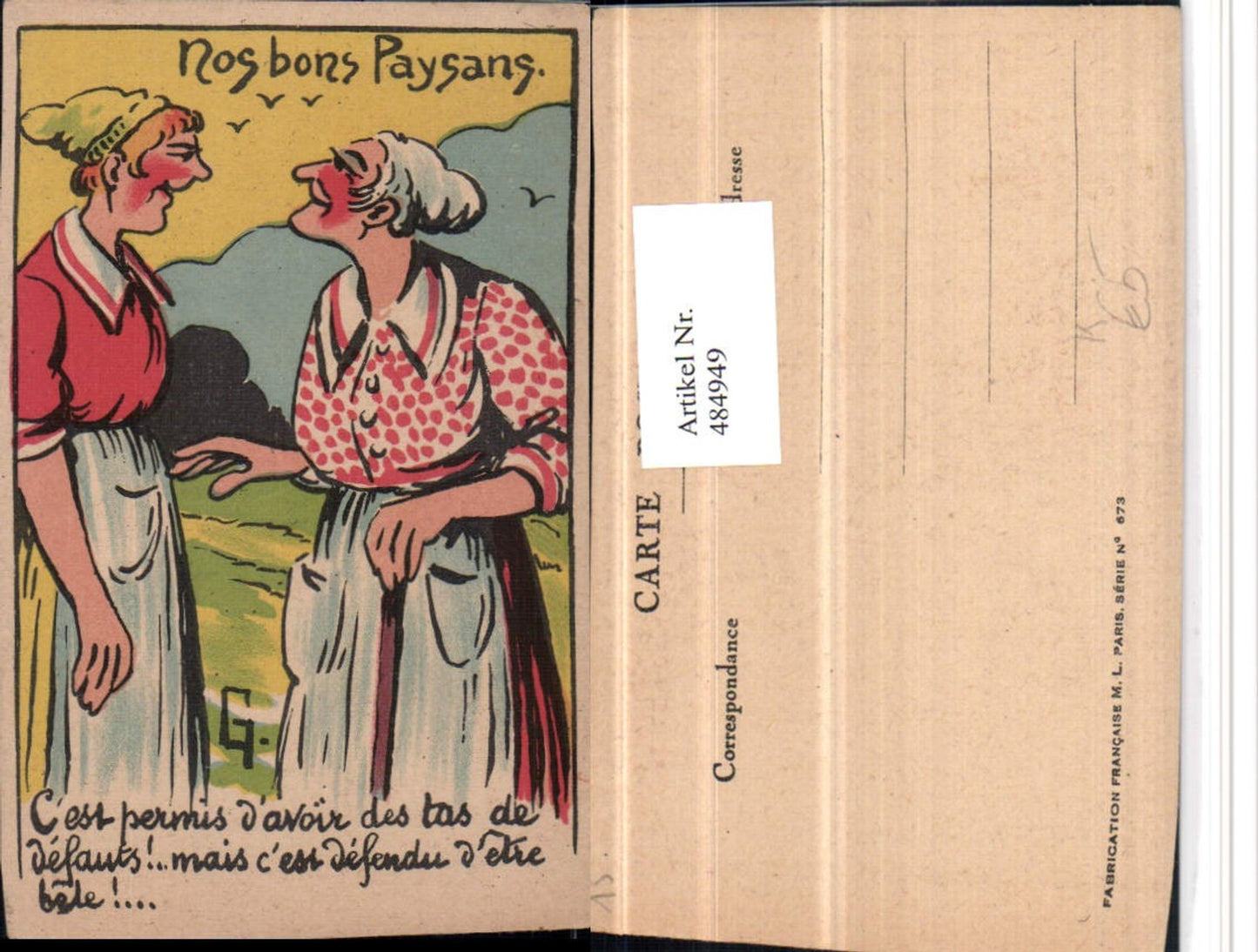 484949,Künstler AK Scherz Humor Frauen Gespräch