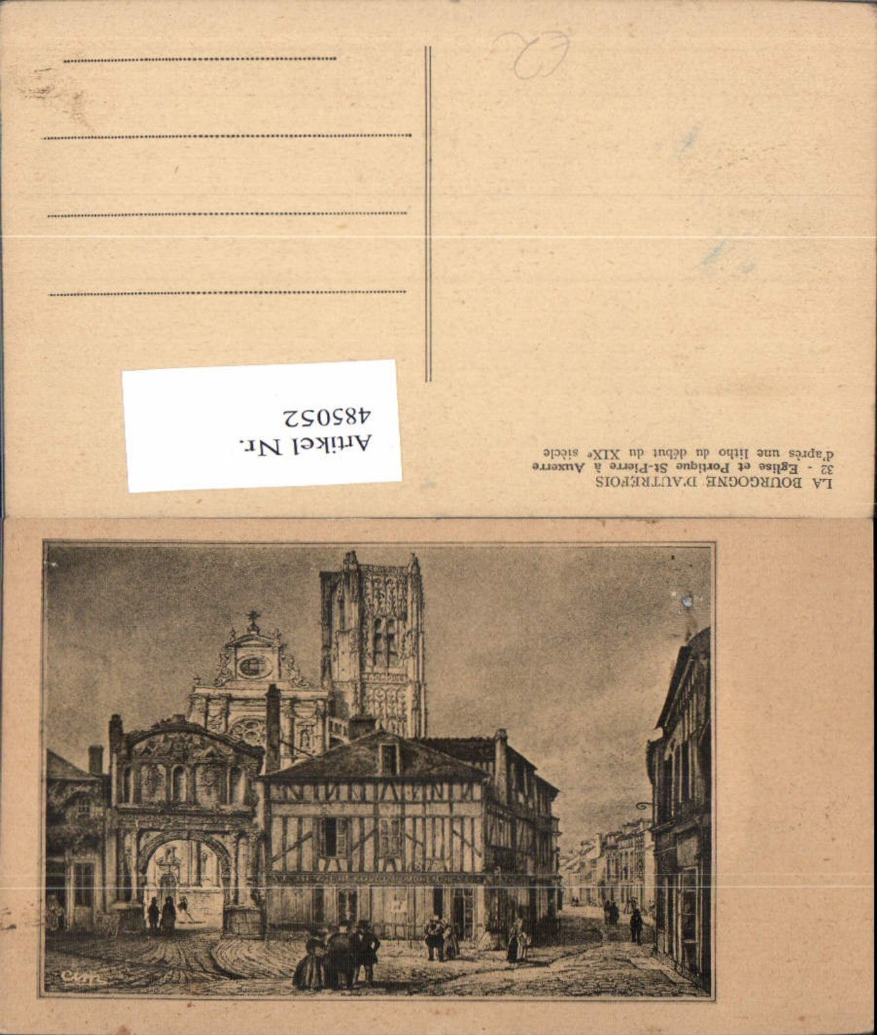 485052,Künstler Ak Kirche La Bourgogne d Autrefois Eglise et Portique St Pierre a Auxerre