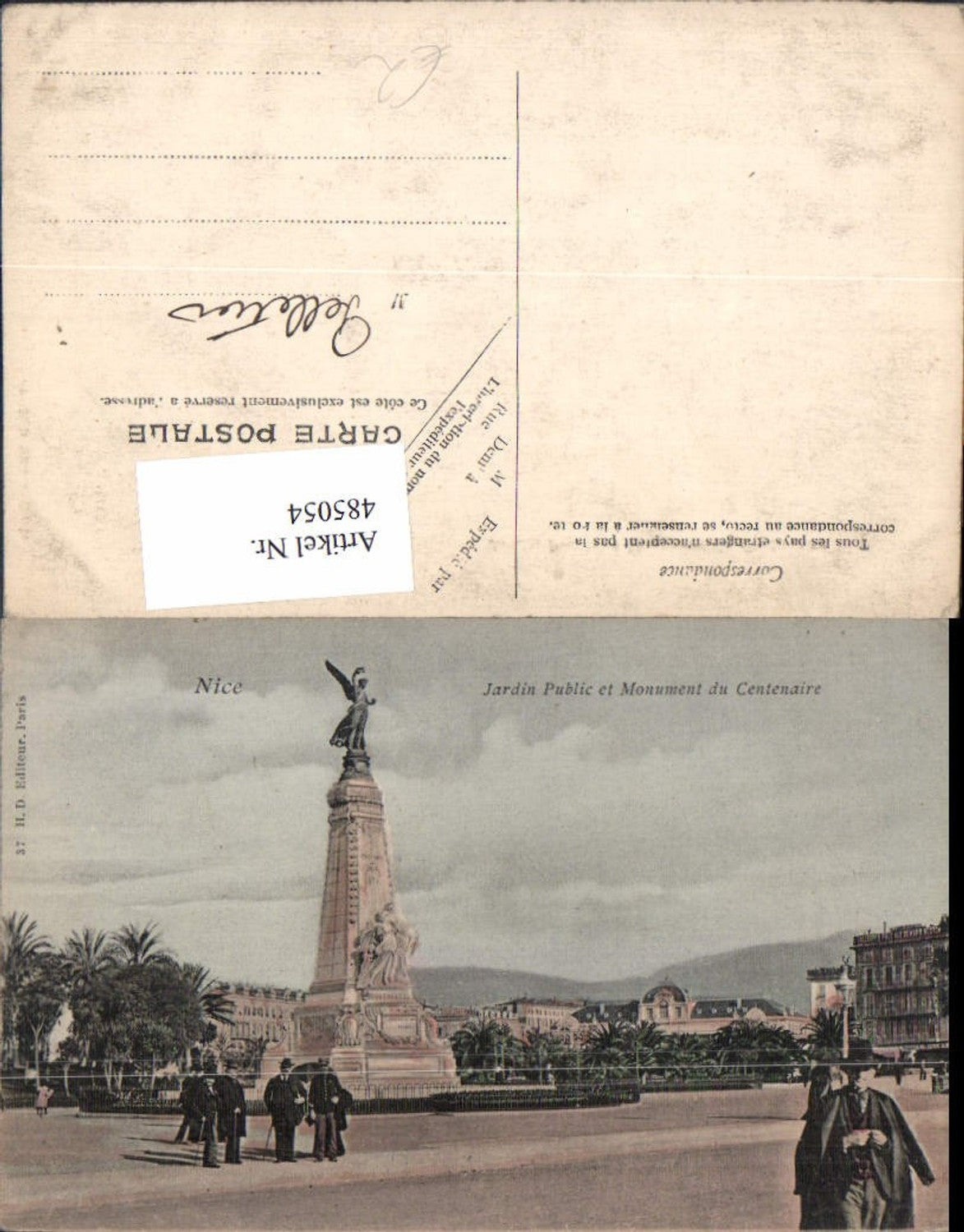 485054,Nice Nizza Jardin Public et Monument du Centenaire Statue
