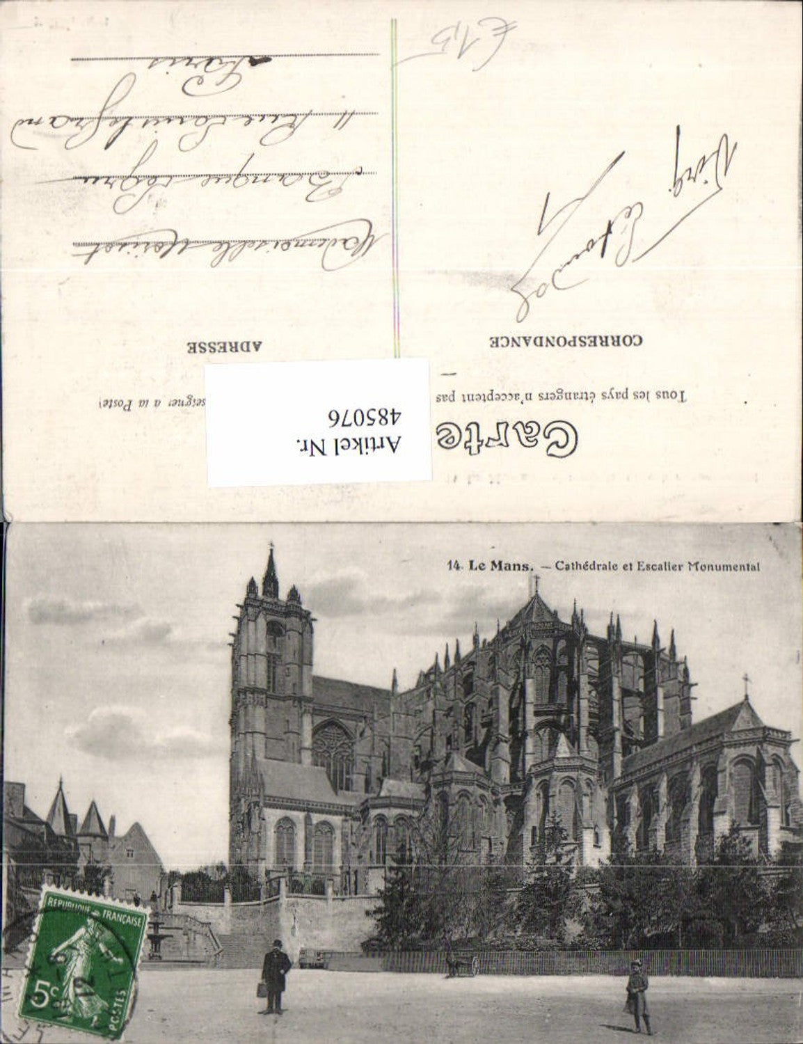 485076,Kirche Le Mans Cathedrale et Escalier Monumental