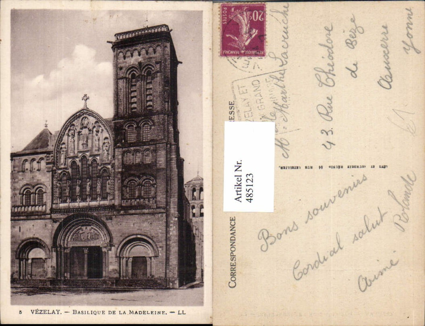 485123,Kirche Vezelay Basilique de la Madeleine