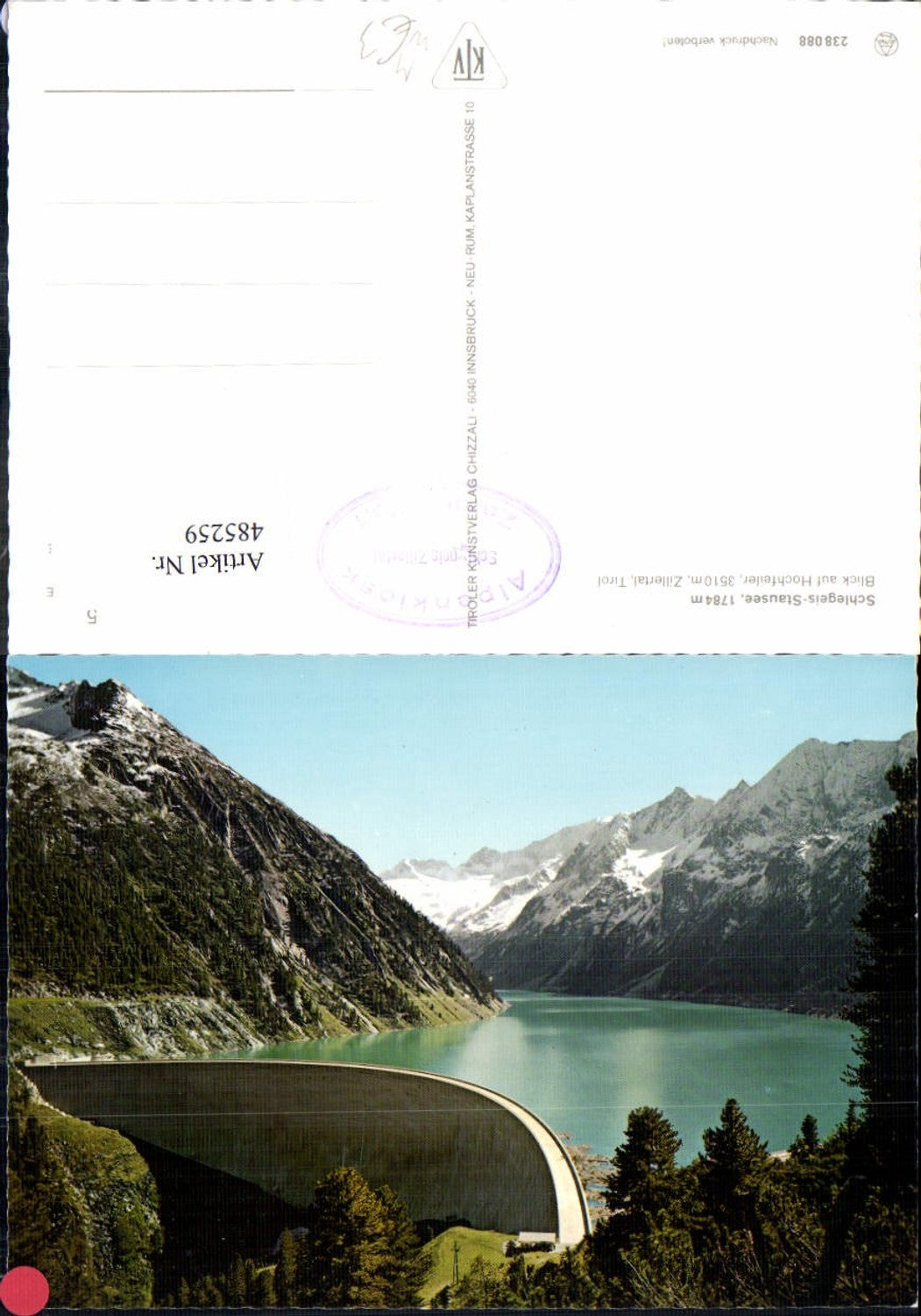 485259,Talsperre Schlegeis-Stausee Blick a. Hochfeiler Zillertal Mayrhofen