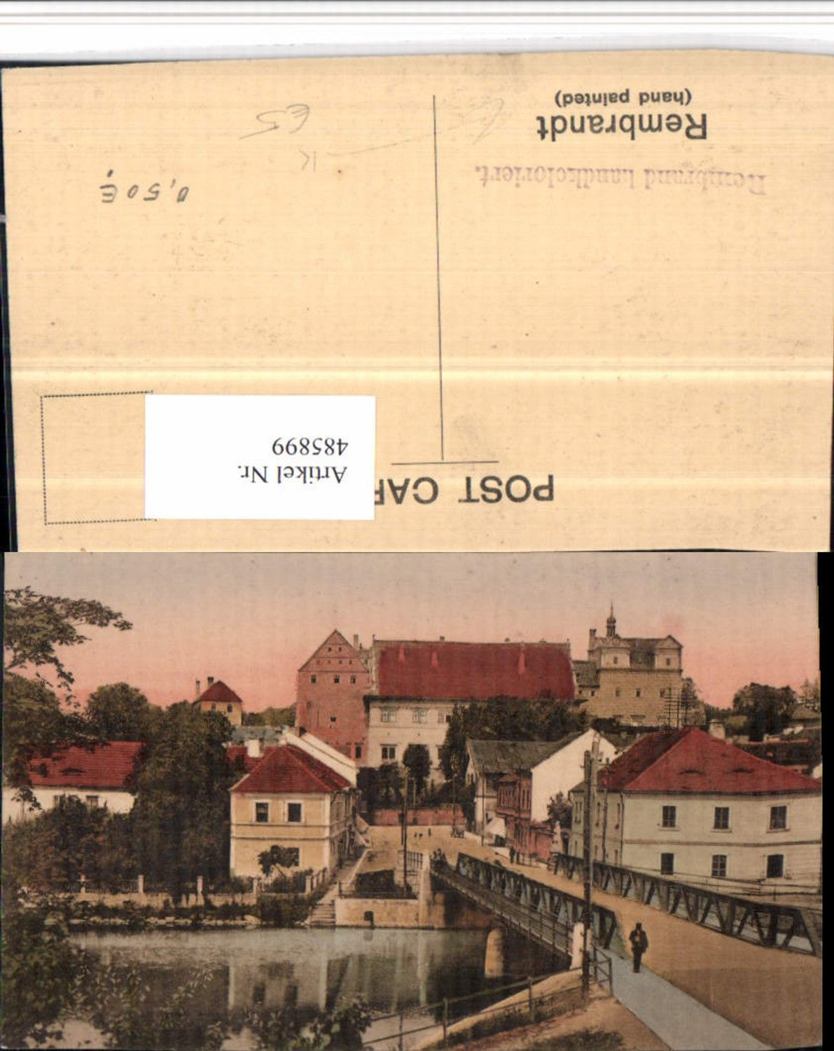 485899,Künstler AK Rembrandt Stadt Teilansicht Brücke