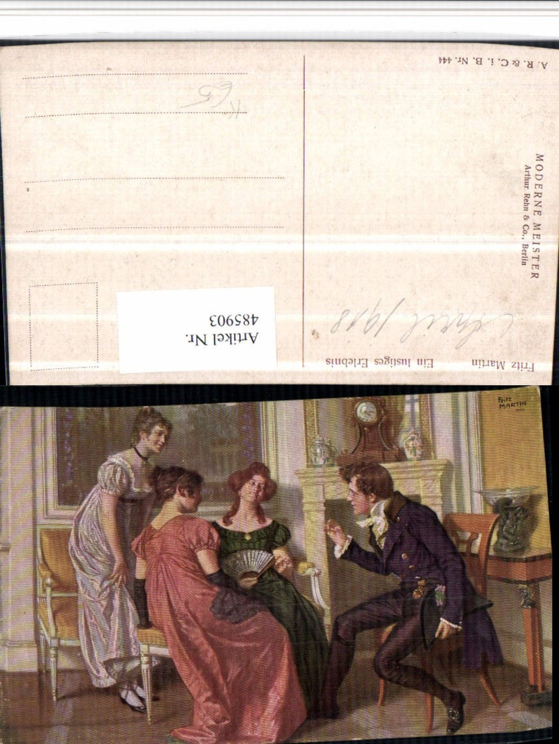 485903, Artist AK Fritz Martin A funny experience Conversation Women