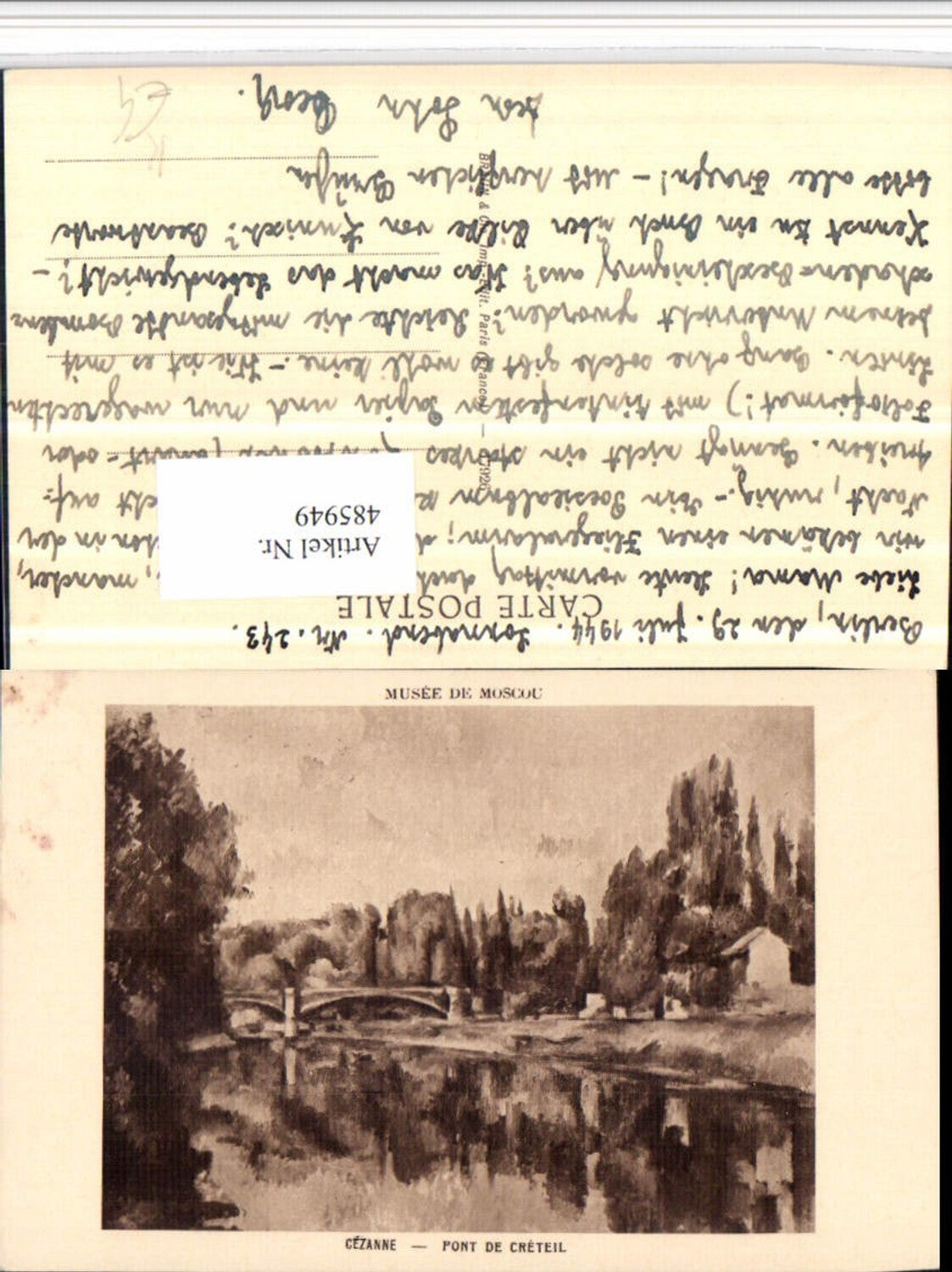 485949,Künstler AK Cezanne Pont de Creteil Fluss Brücke