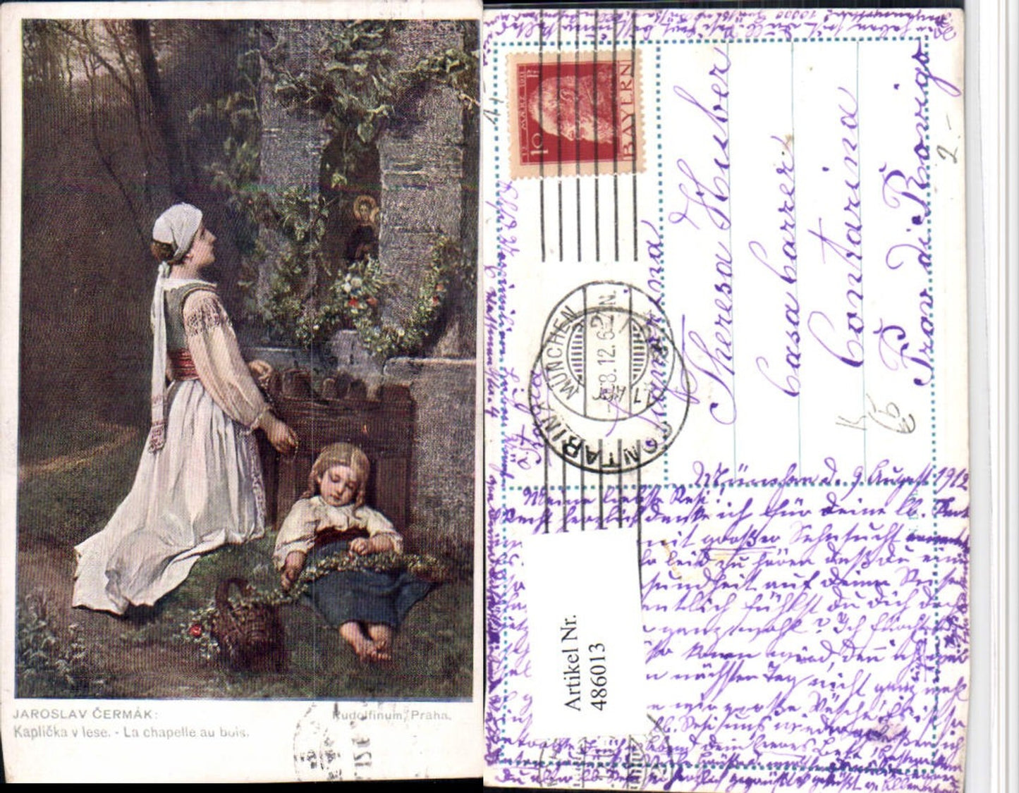 486013,Künstler AK Jaroslav Cermak La chapelle au bois Kapelle