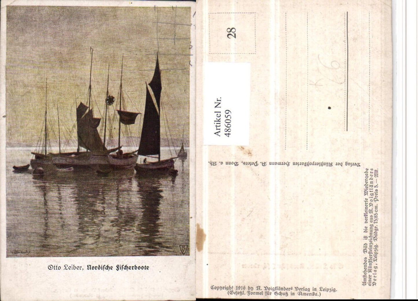 486059,Künstler AK Otto Leiber Nordische Fischerboote Boote