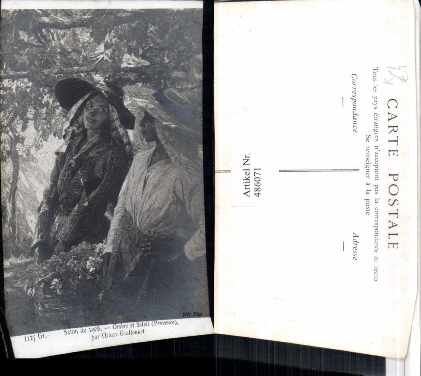 486071,Künstler AK Octave Guillonnet Ombre et Soteil Frauen m. Hüten