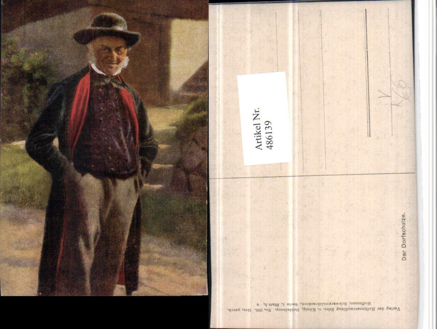 486139,Künstler AK Heinrich Hoffmann Schwarzwaldtracht Dorfschulze pub Edm. König 236