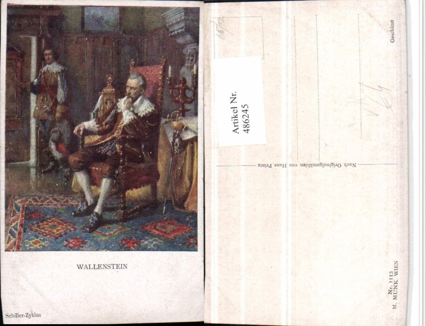 486245,M. Munk Vienne 1113 Künstler Hans Printz Wallenstein Schiller