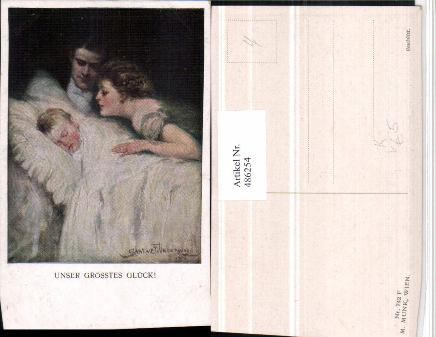 486254,M. Munk Vienne 742F Künstler Clarence F. Underwood Größtes Glück Familie