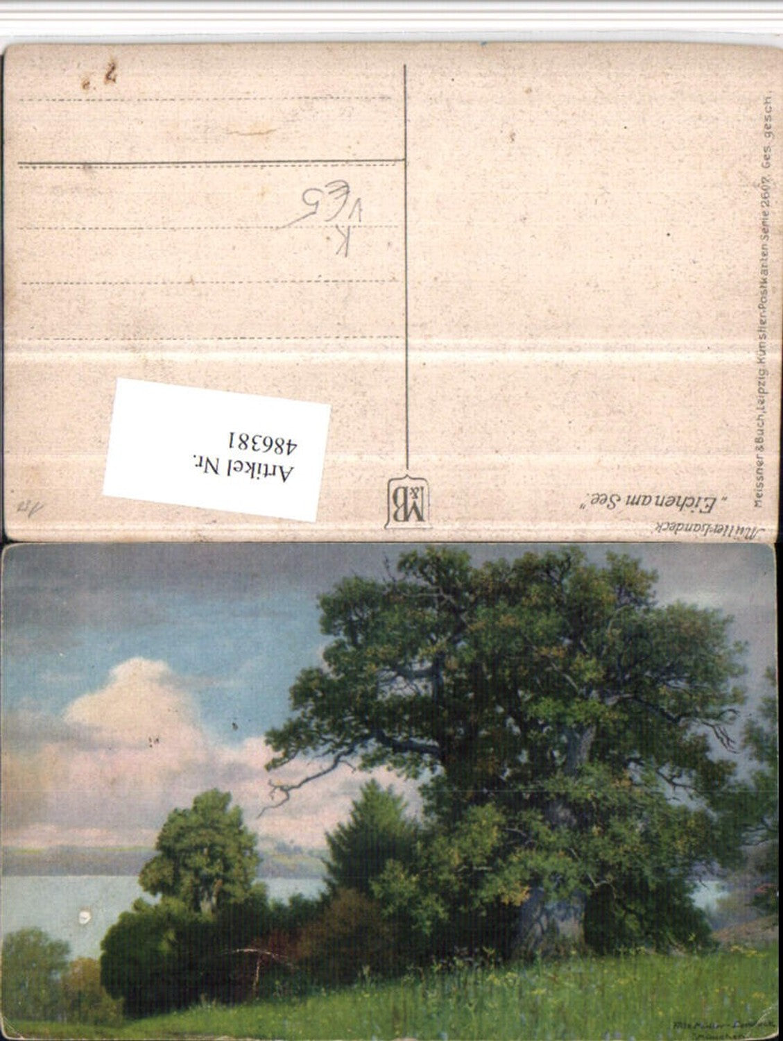 486381,Meissner & Buch 2607 Künstler Müller-Landeck Eichen am See Partie