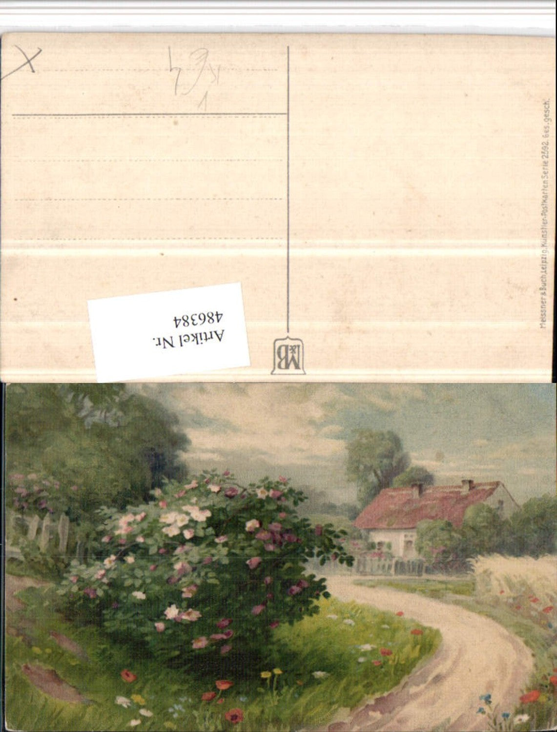 486384,Meissner & Buch 2592 Künstlerkarte Landschaft Wegpartie
