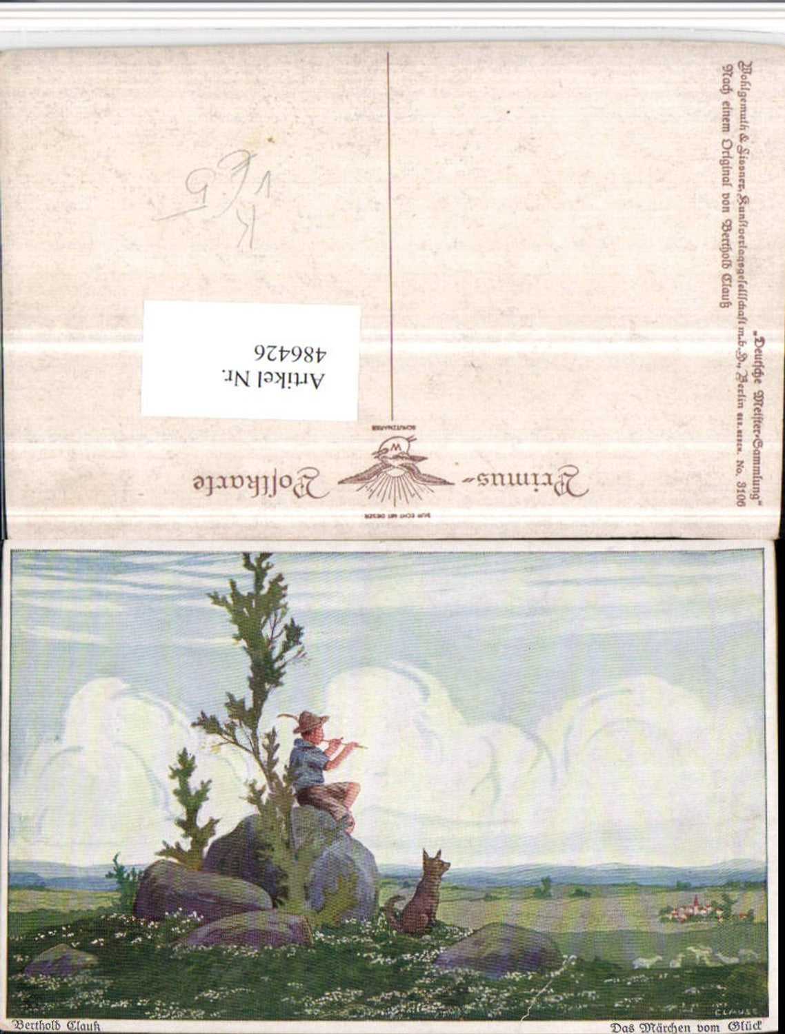 486426,Primus AK 3106 Künstler Berthold Clauß Das Märchen vom Glück Flötist