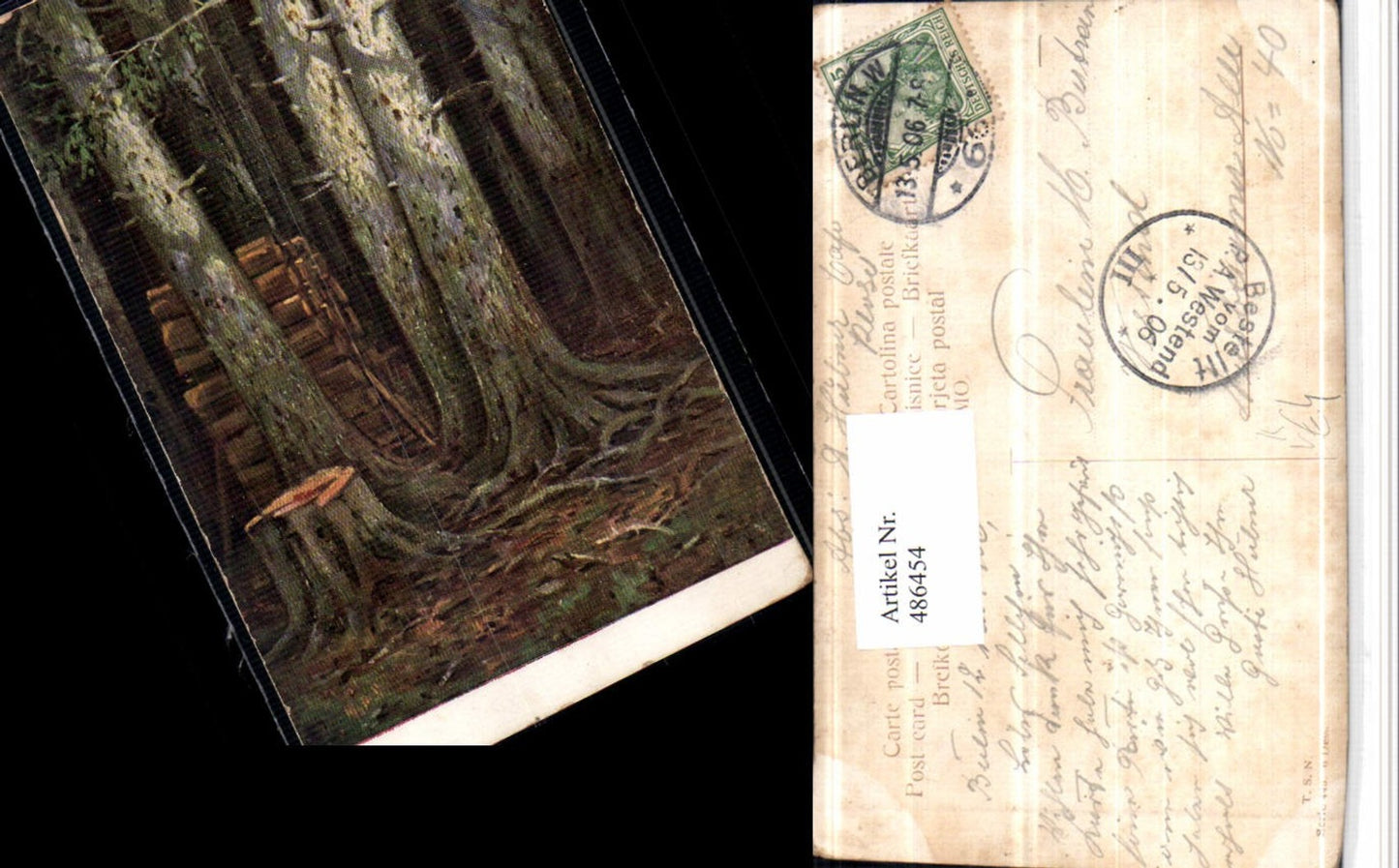 486454,Theo Stroefer 445 Künstlerkarte Wald Bäume